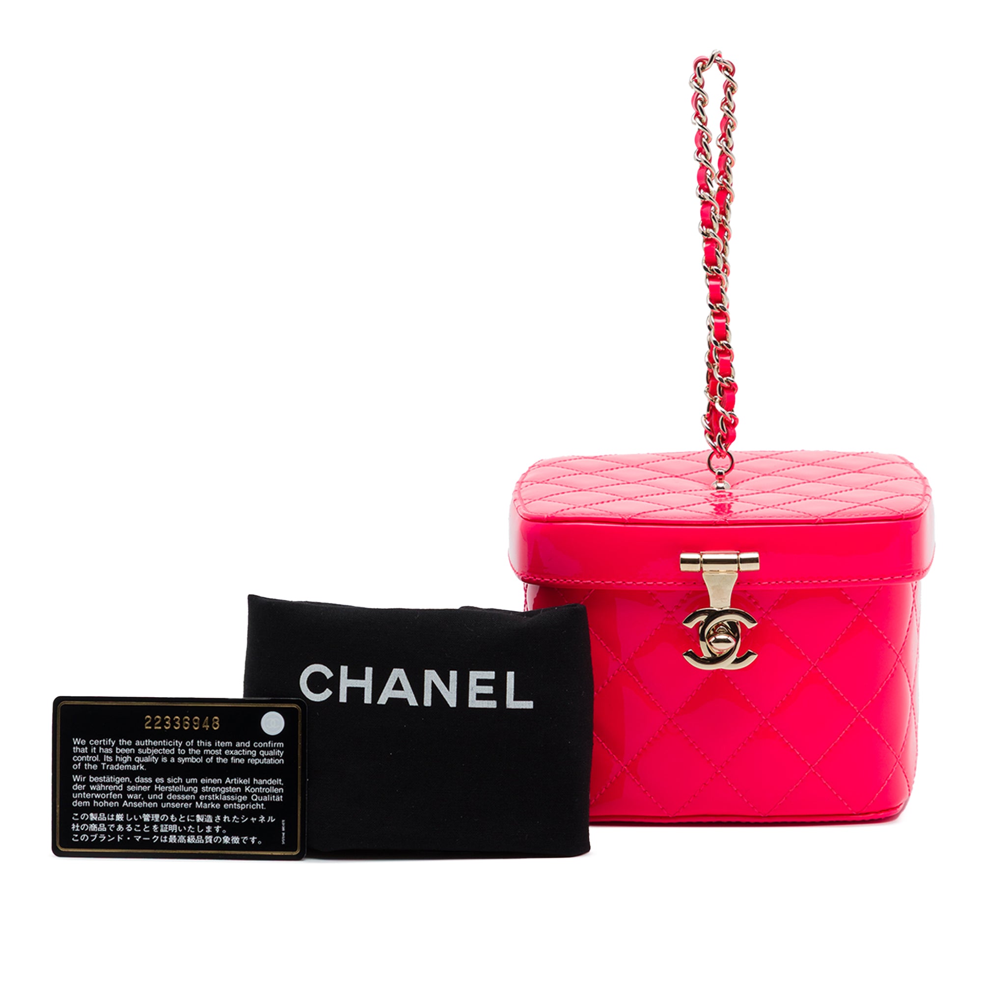 Chanel Mini CC Quilted Patent Vanity Bag - image 7
