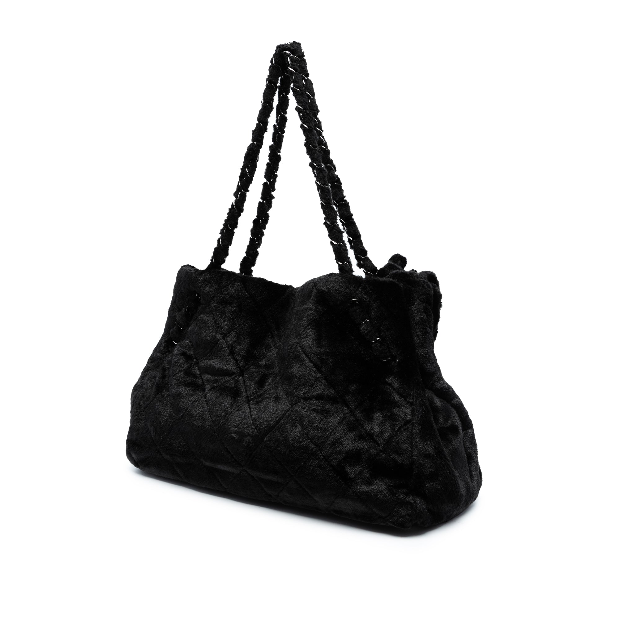 Chanel Quilted Fantasy Fur Camellia Tote - image 2