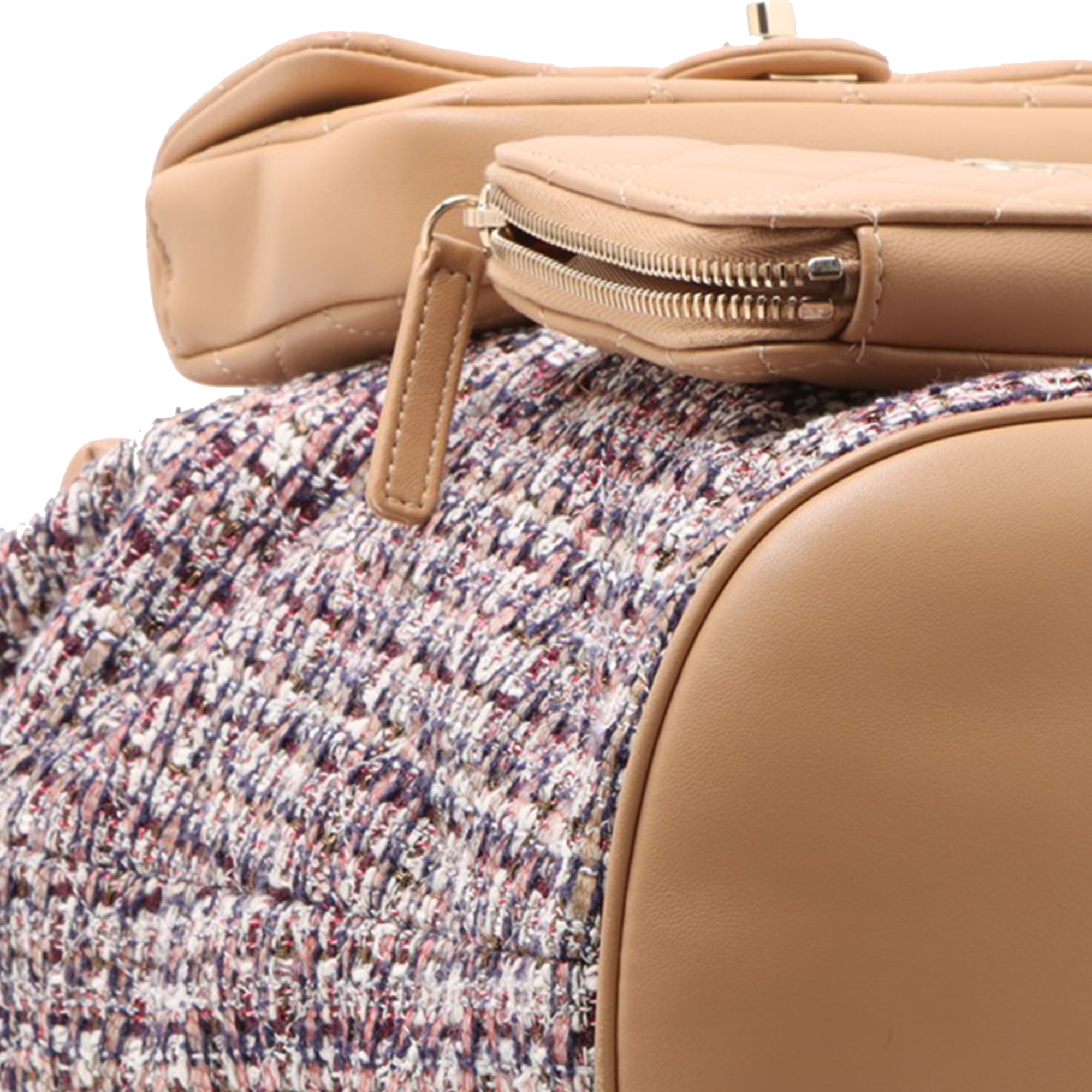 Chanel Tweed and Quilted Lambskin Multi Pocket Drawstring Backpack - image 7