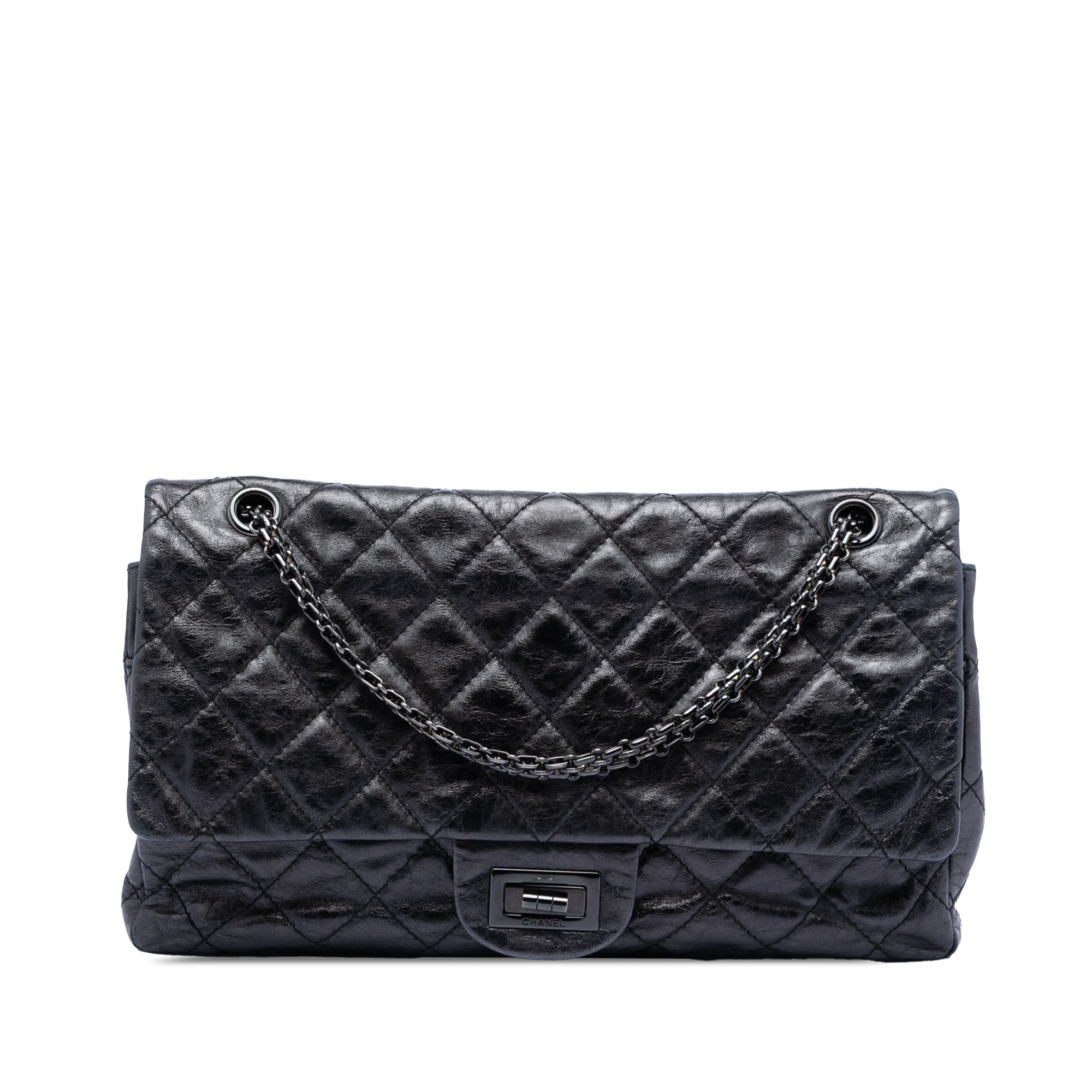 Chanel Quilted Aged Calfskin So Black Reissue 2.55 Double Flap 227 - image 1