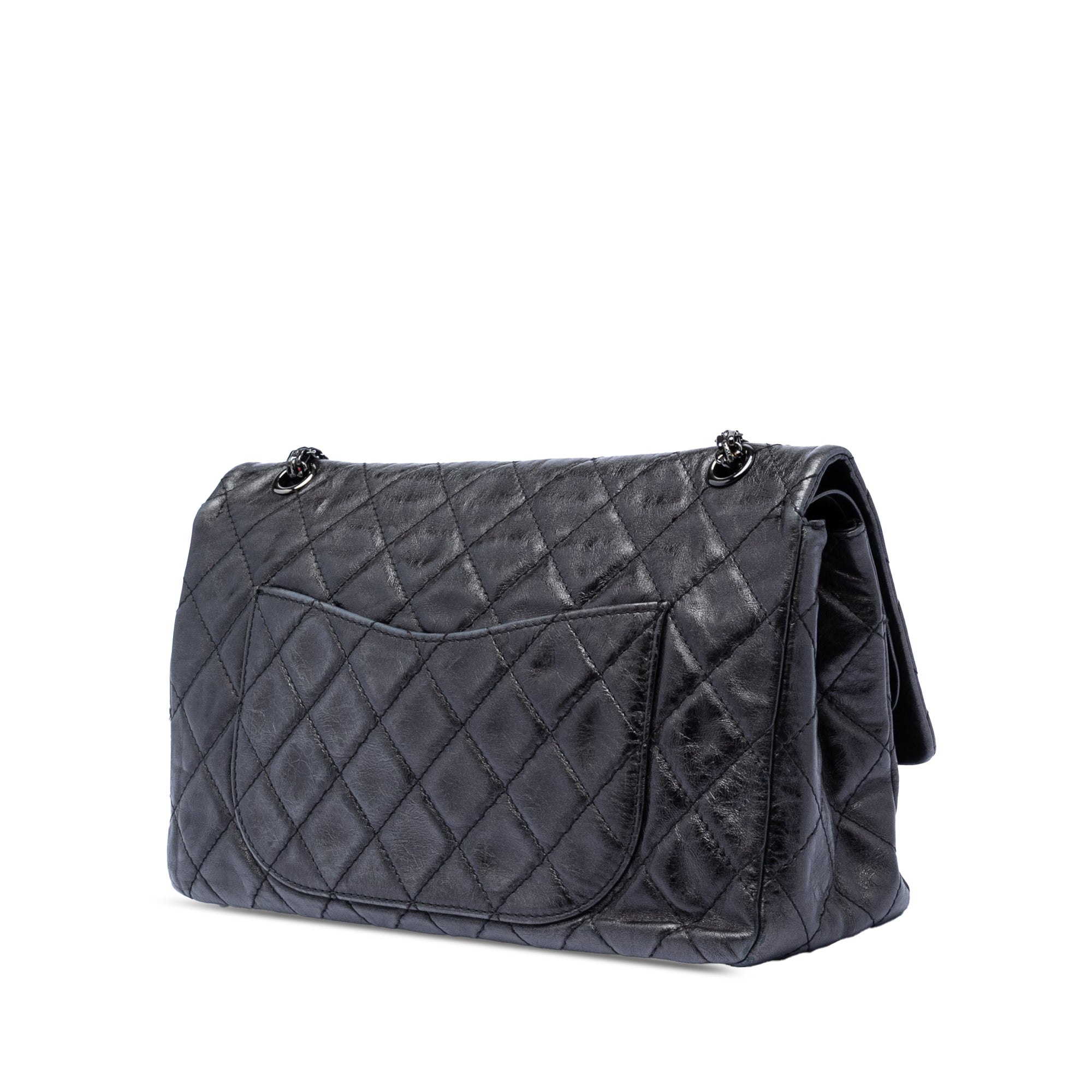 Chanel Quilted Aged Calfskin So Black Reissue 2.55 Double Flap 227 - image 2