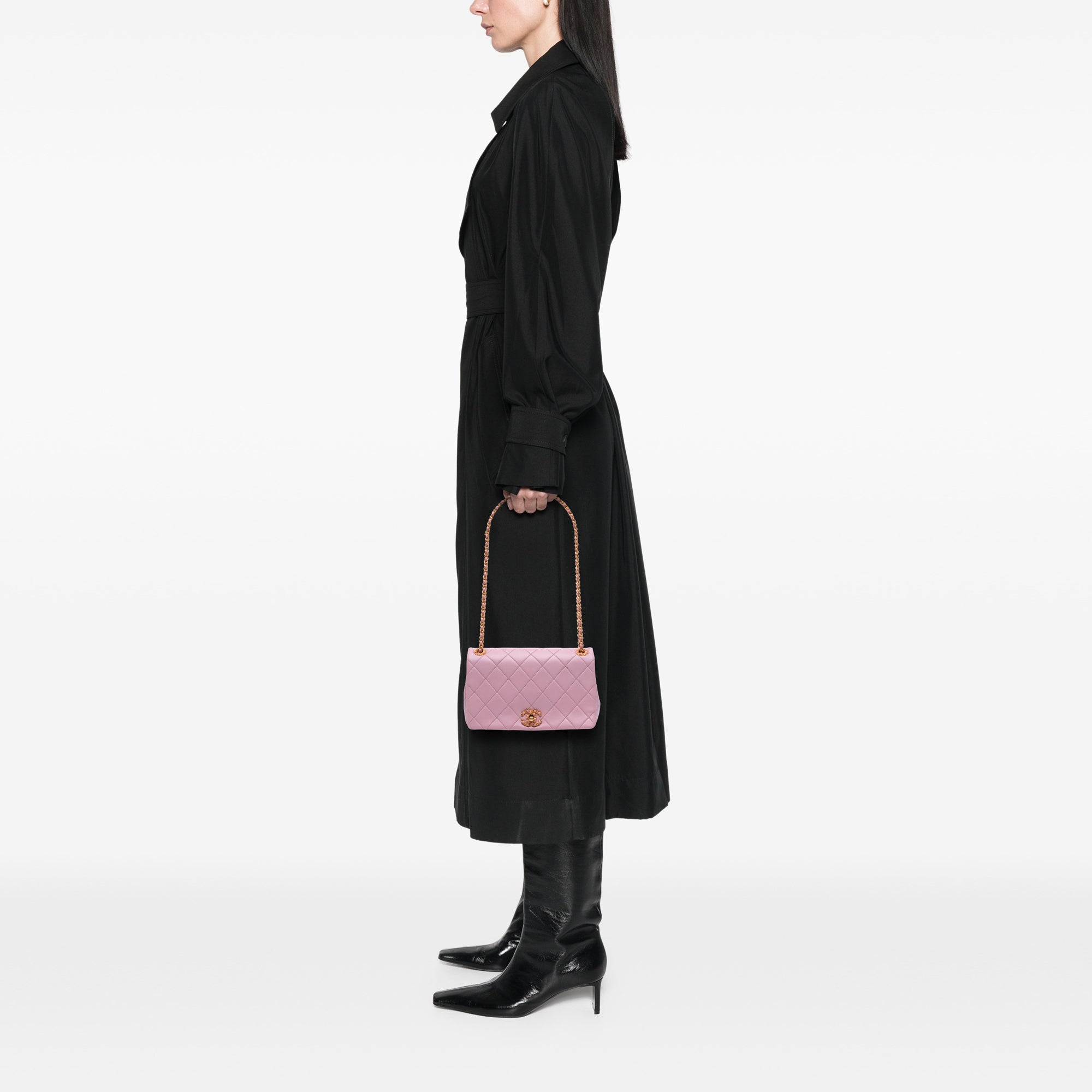 Chanel Quilted Lambskin Braided CC Single Flap - image 8