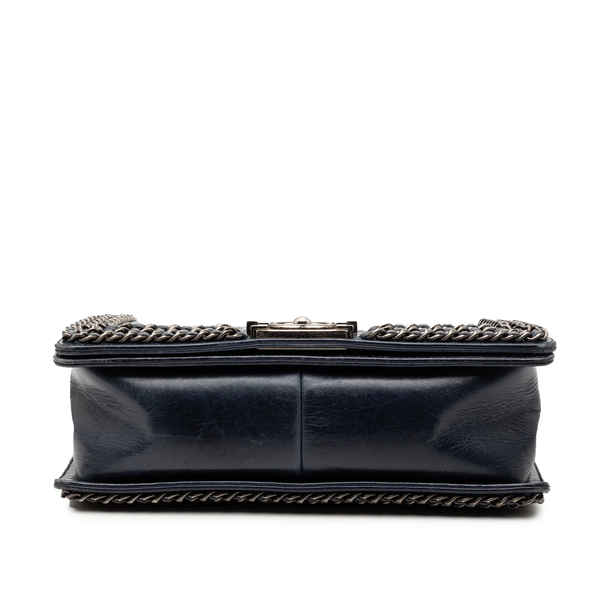 Chanel Old Medium Quilted Glazed Calfskin Chain Around Boy Flap - image 3