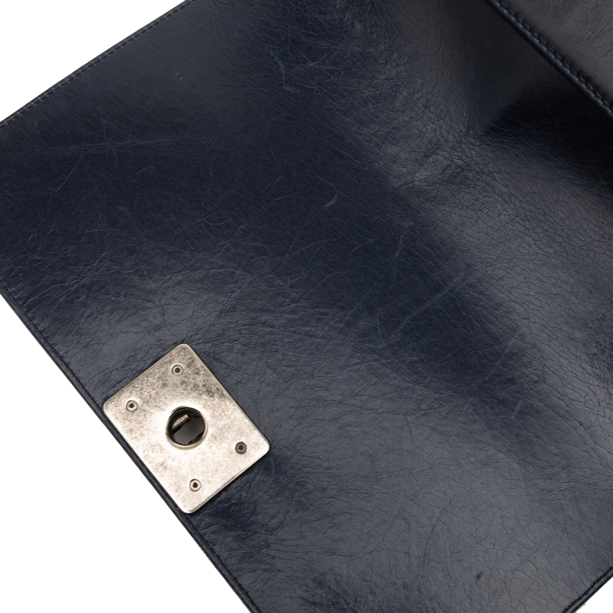 Chanel Old Medium Quilted Glazed Calfskin Chain Around Boy Flap - image 7
