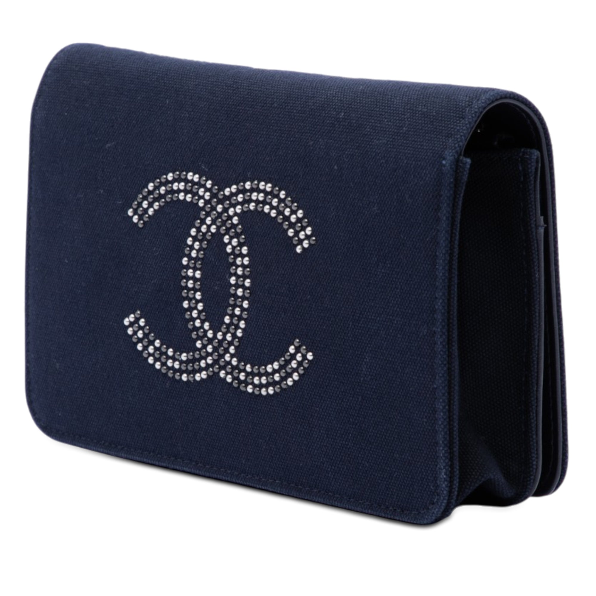 Chanel Paris Shanghai Crystal Embellished Canvas Wallet On Chain - image 2