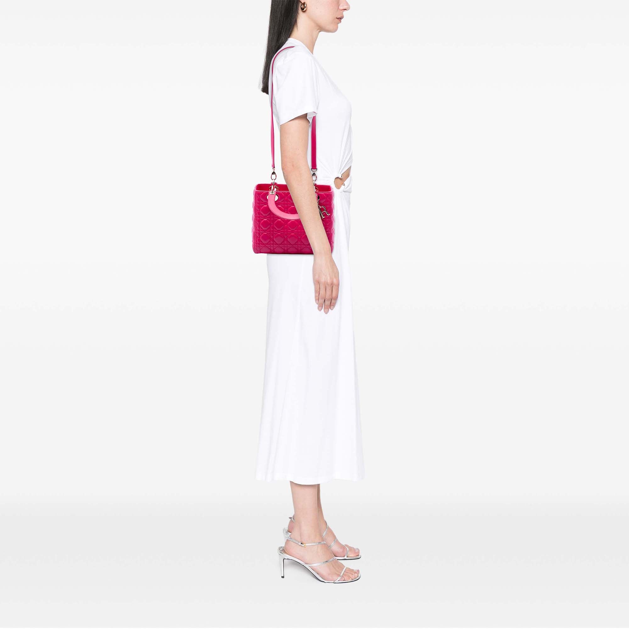Dior Medium Lambskin Cannage Lady Dior - image 6
