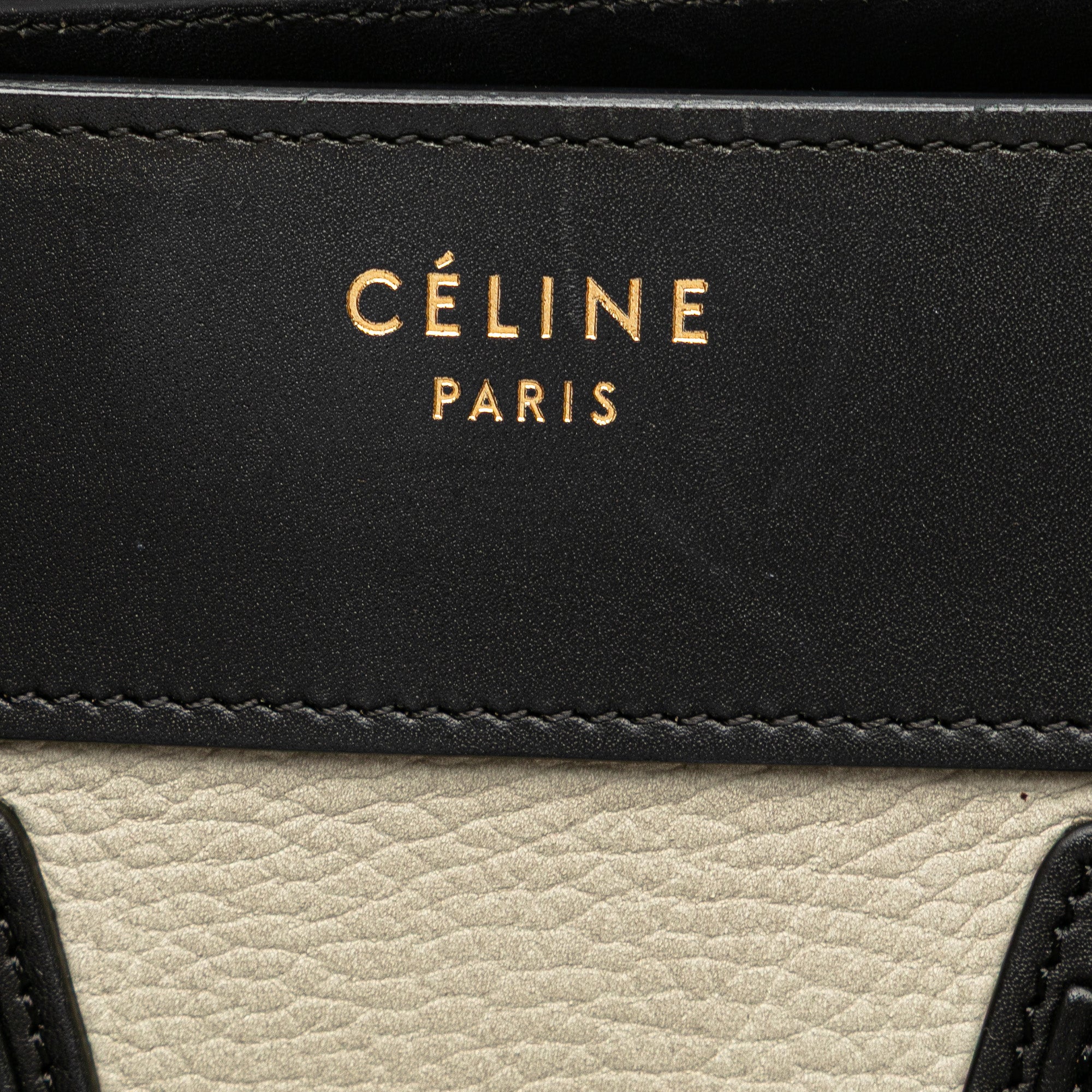 Celine Micro Tricolor Leather Luggage Tote