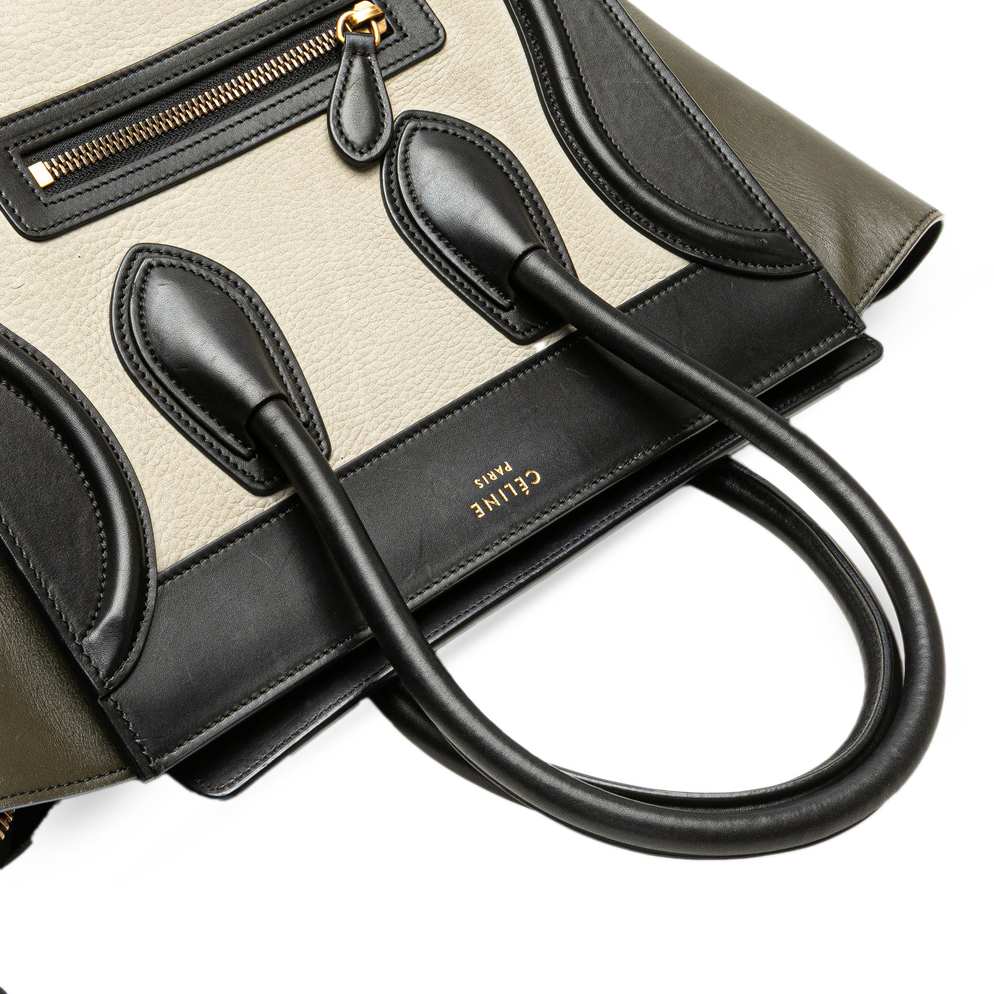 Celine Micro Tricolor Leather Luggage Tote