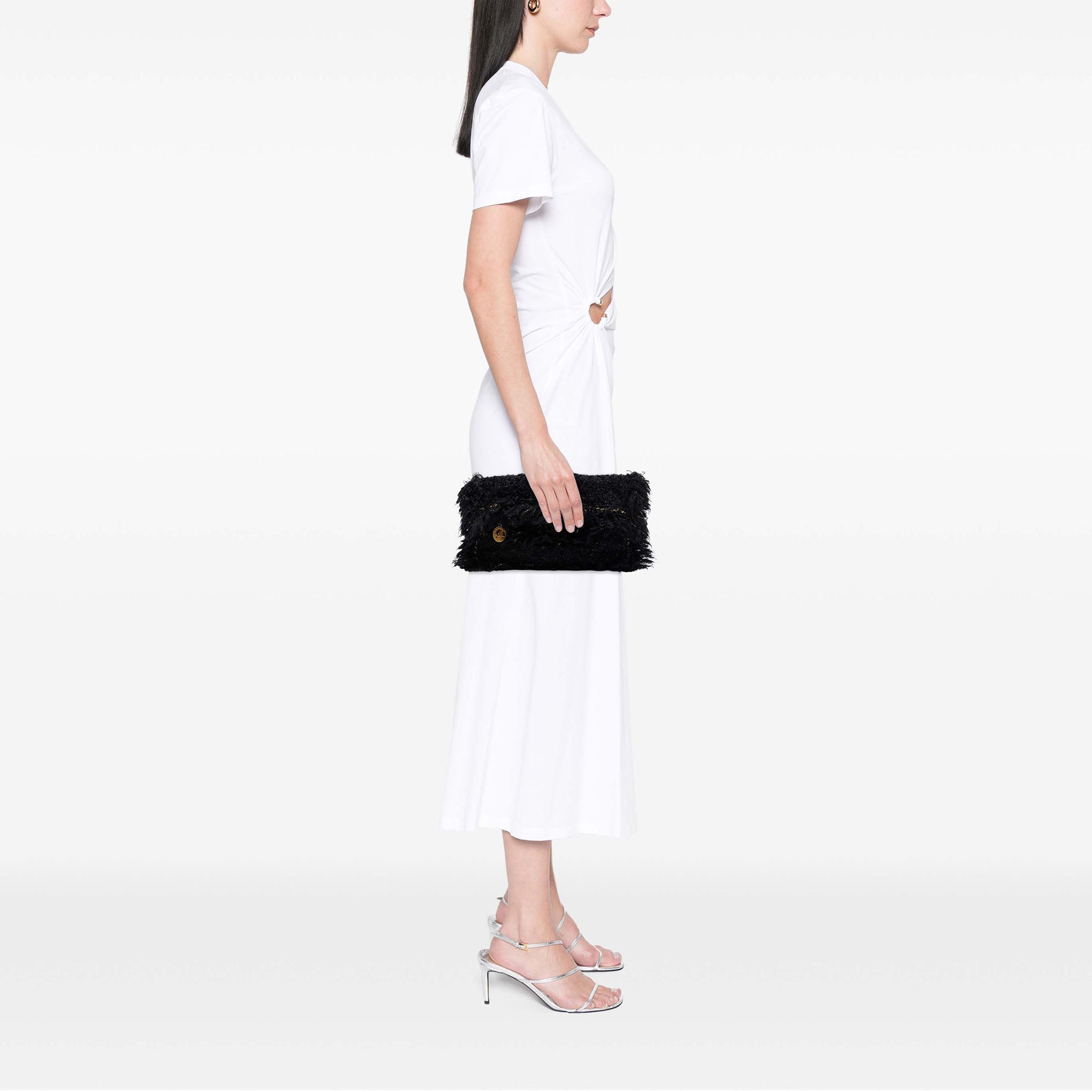 Chanel Paris Cosmopolite Tweed Fringe Clutch - image 6