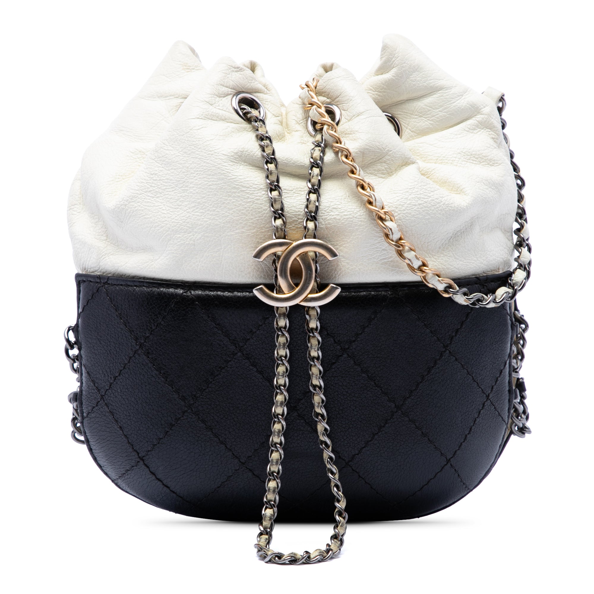 Chanel Small Bicolor Quilted Calfskin Gabrielle Bucket Bag - image 1