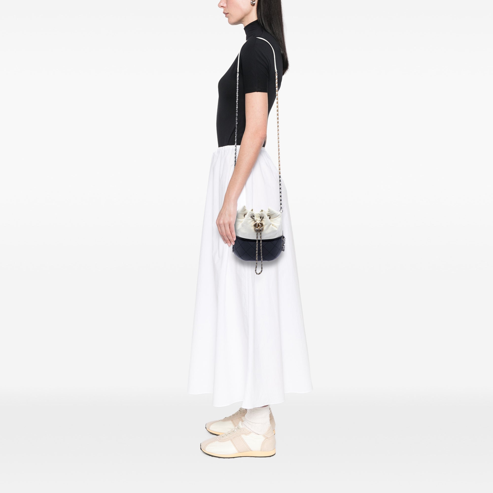 Chanel Small Bicolor Quilted Calfskin Gabrielle Bucket Bag - image 6