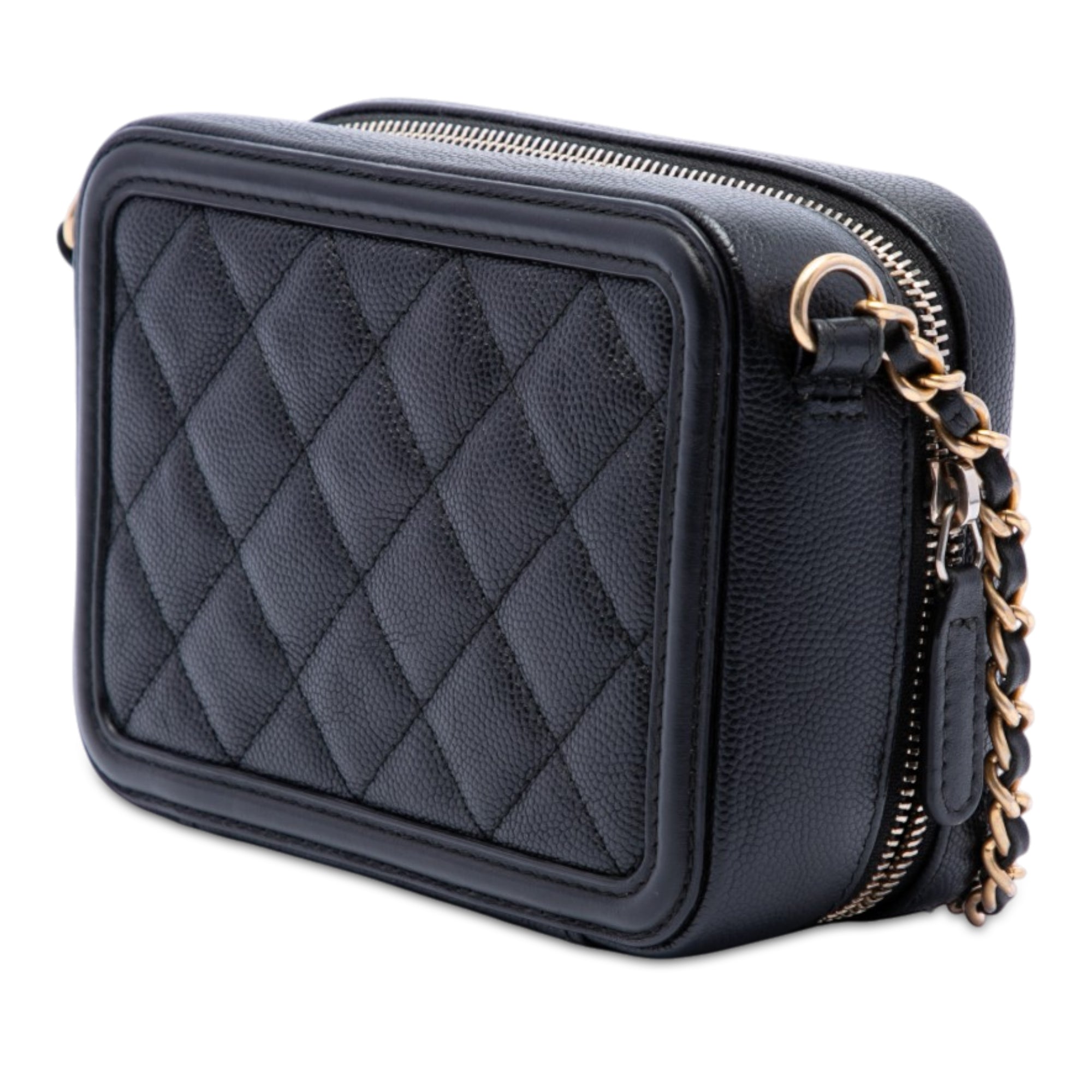 Chanel Caviar CC Filigree Vanity Clutch with Chain - image 2