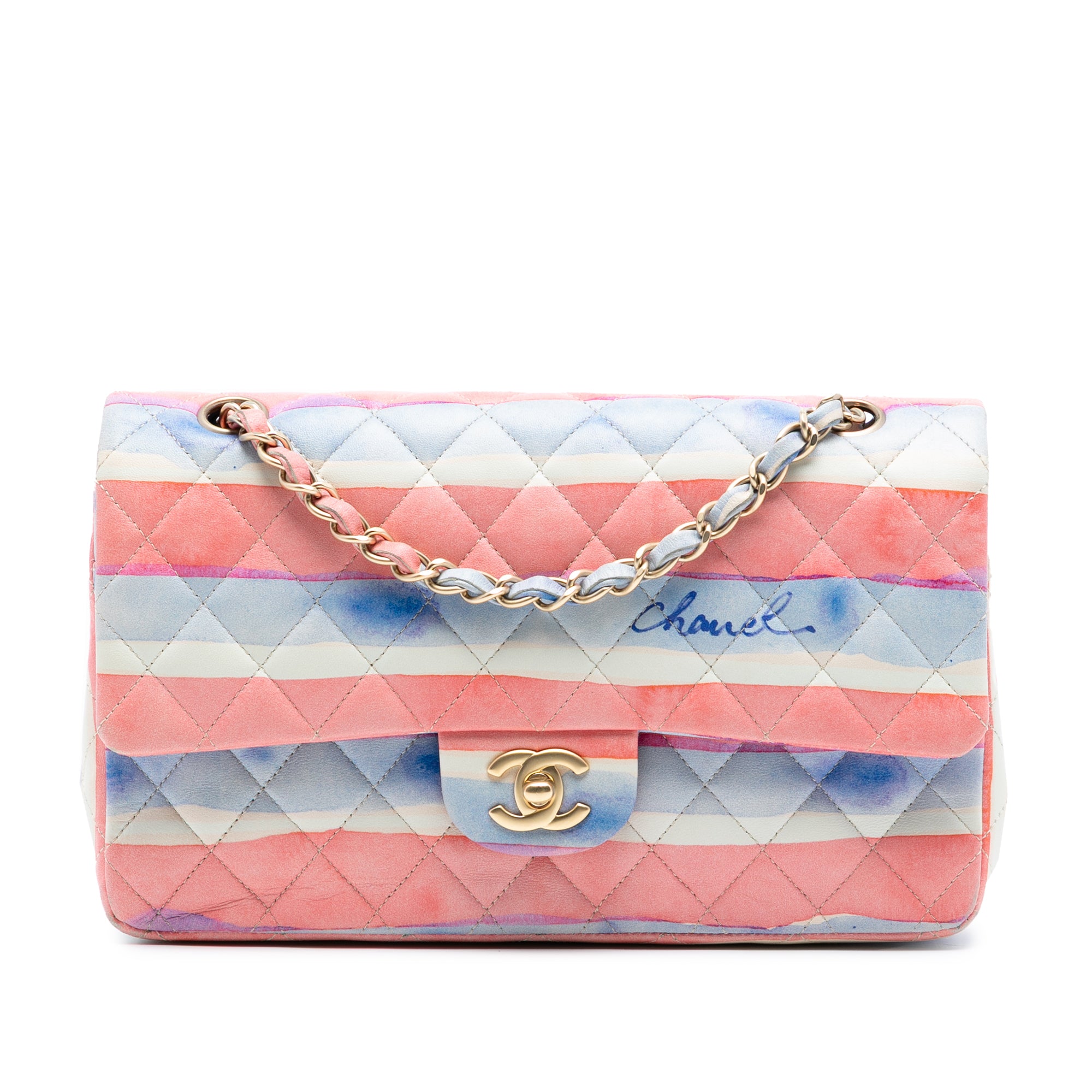Chanel Medium Classic Printed Lambskin Watercolor Double Flap - image 1