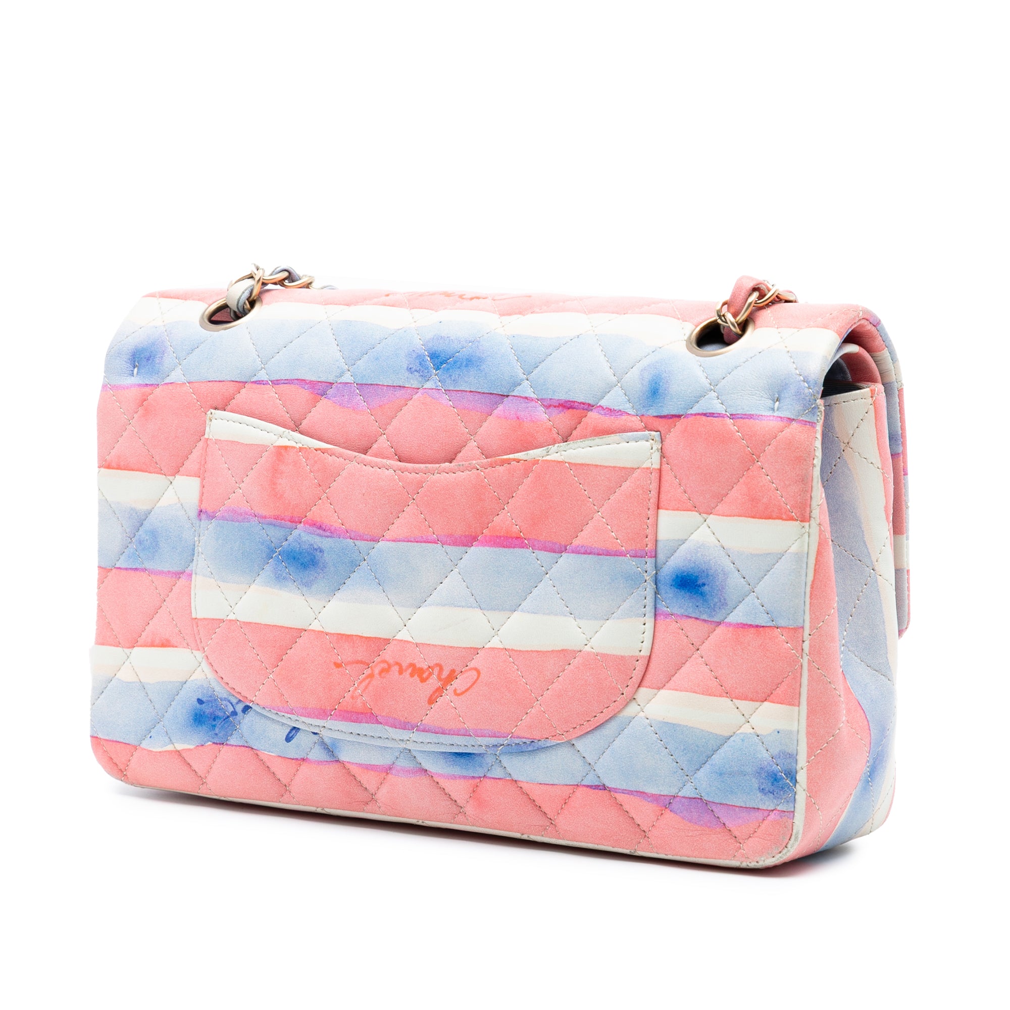 Chanel Medium Classic Printed Lambskin Watercolor Double Flap - image 2