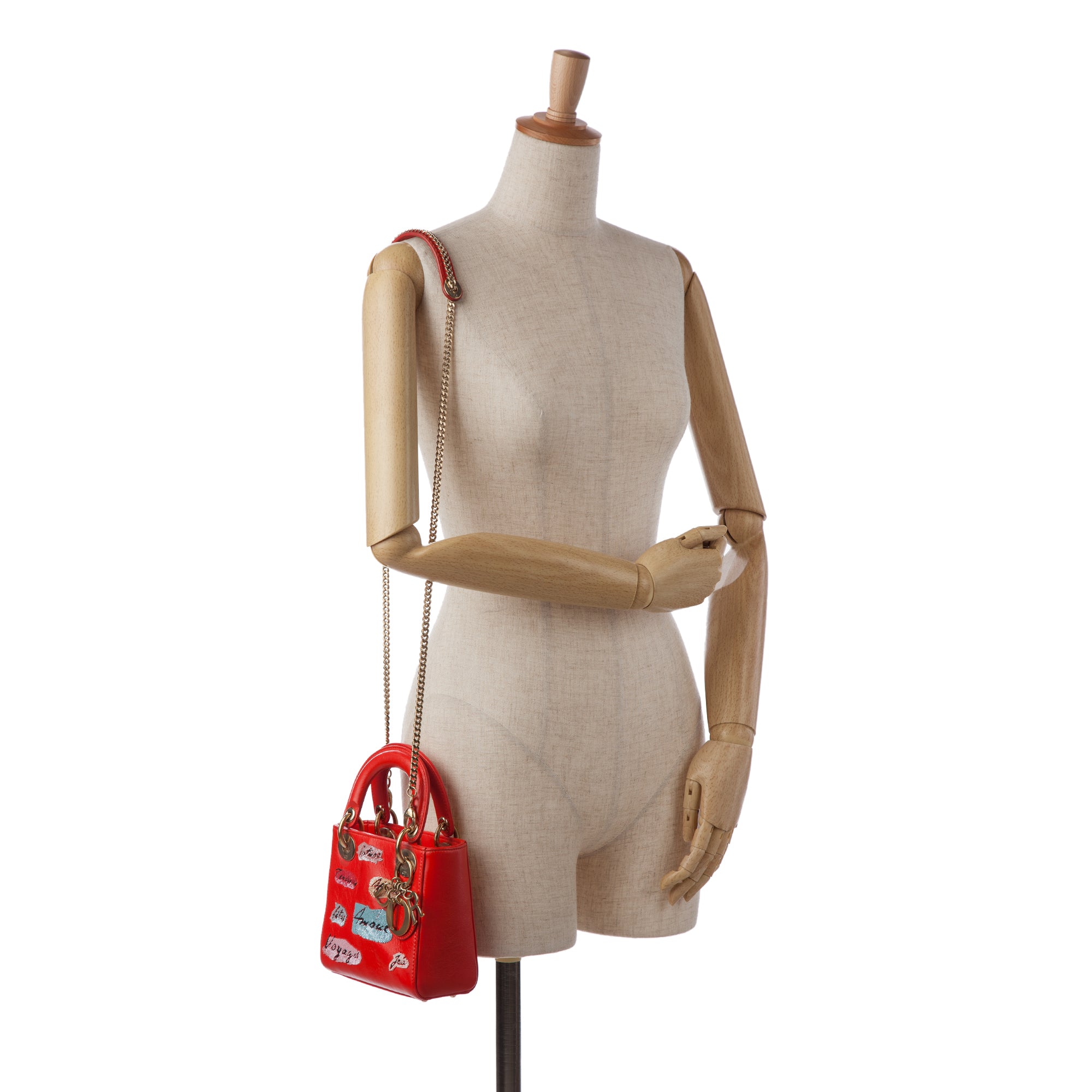 Dior Mini Calfskin Sequin Embellished Lady Dior - image 8