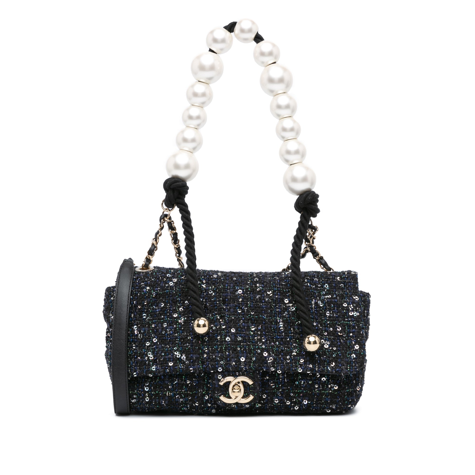 Chanel Medium Tweed Pearl Handle Flap - image 1