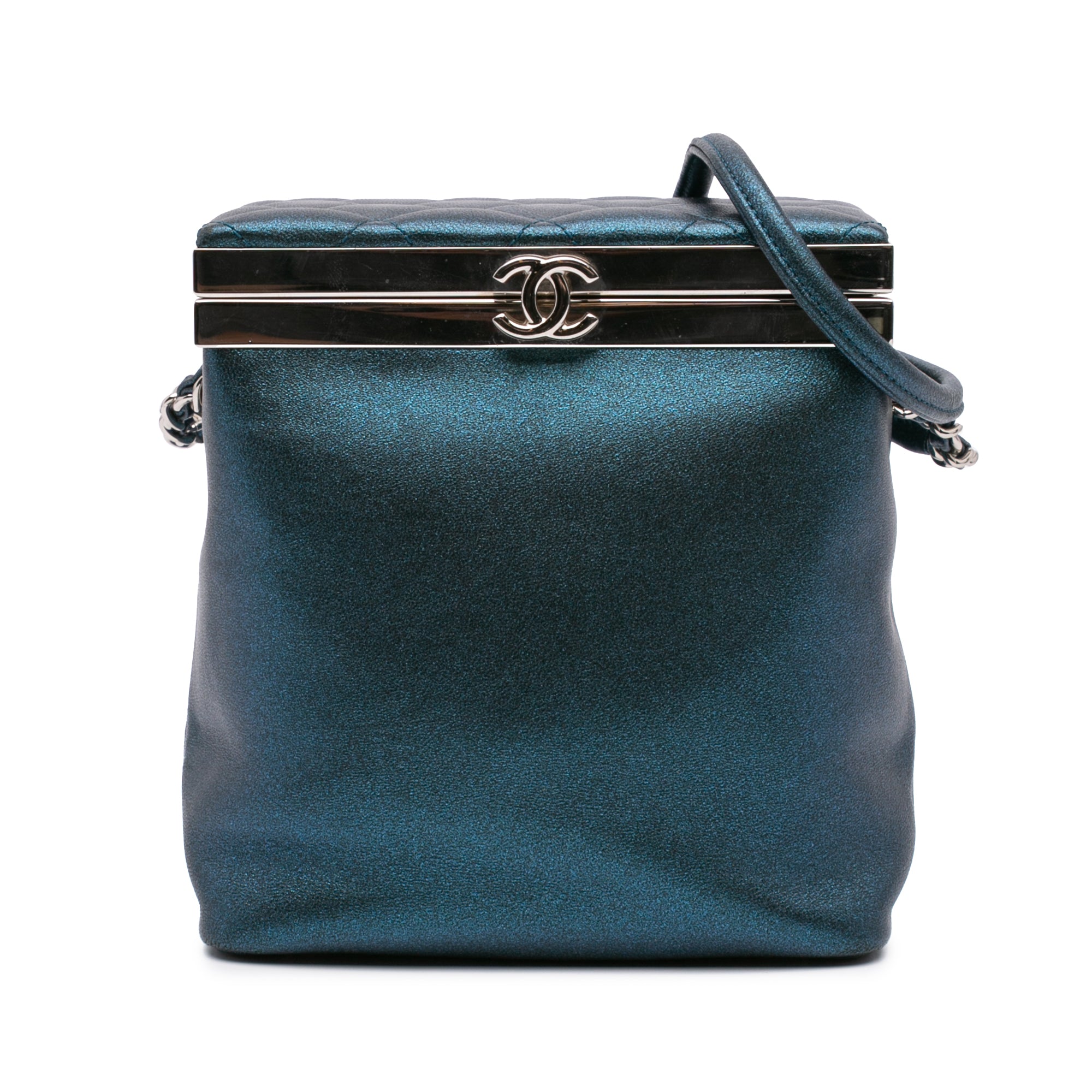 Chanel CC Metallic Calfskin Vanity Case - image 1