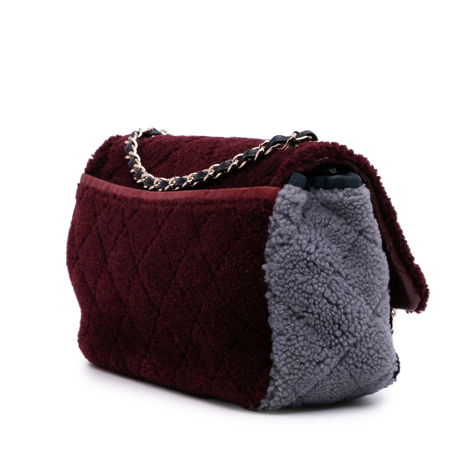 Chanel Medium Tricolor CC Quilted Shearling Single Flap - image 2