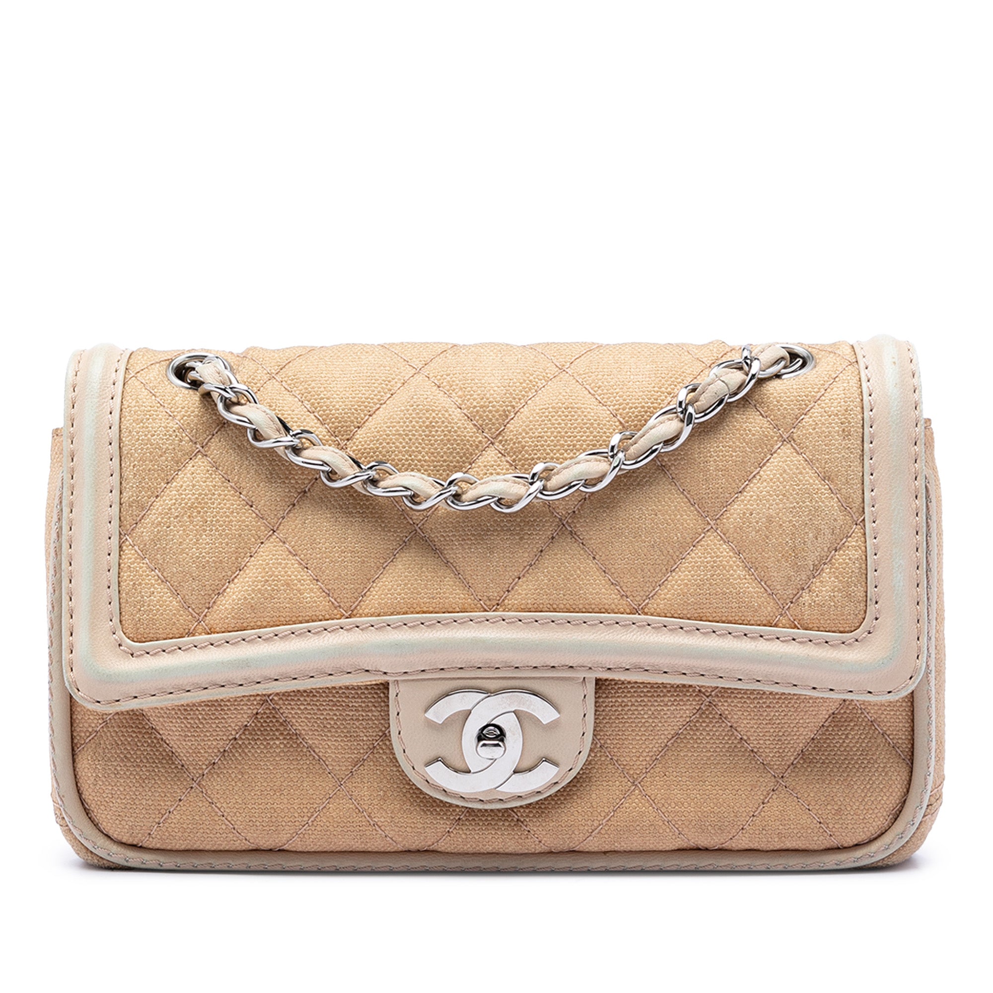 Chanel Medium Classic Canvas Lambskin Trimmed Double Flap - image 1