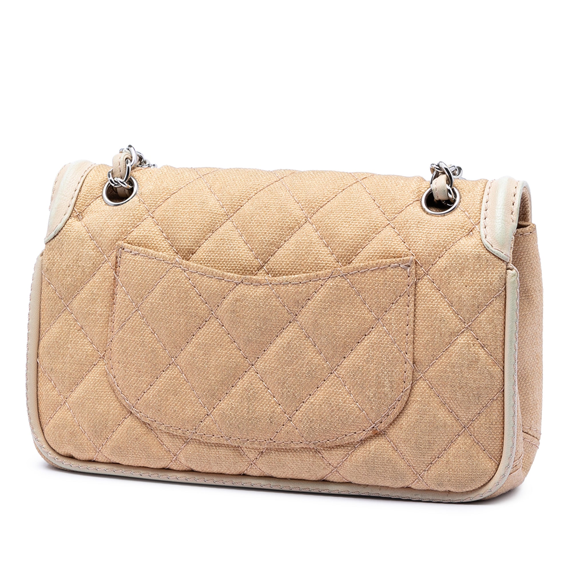 Chanel Medium Classic Canvas Lambskin Trimmed Double Flap - image 2