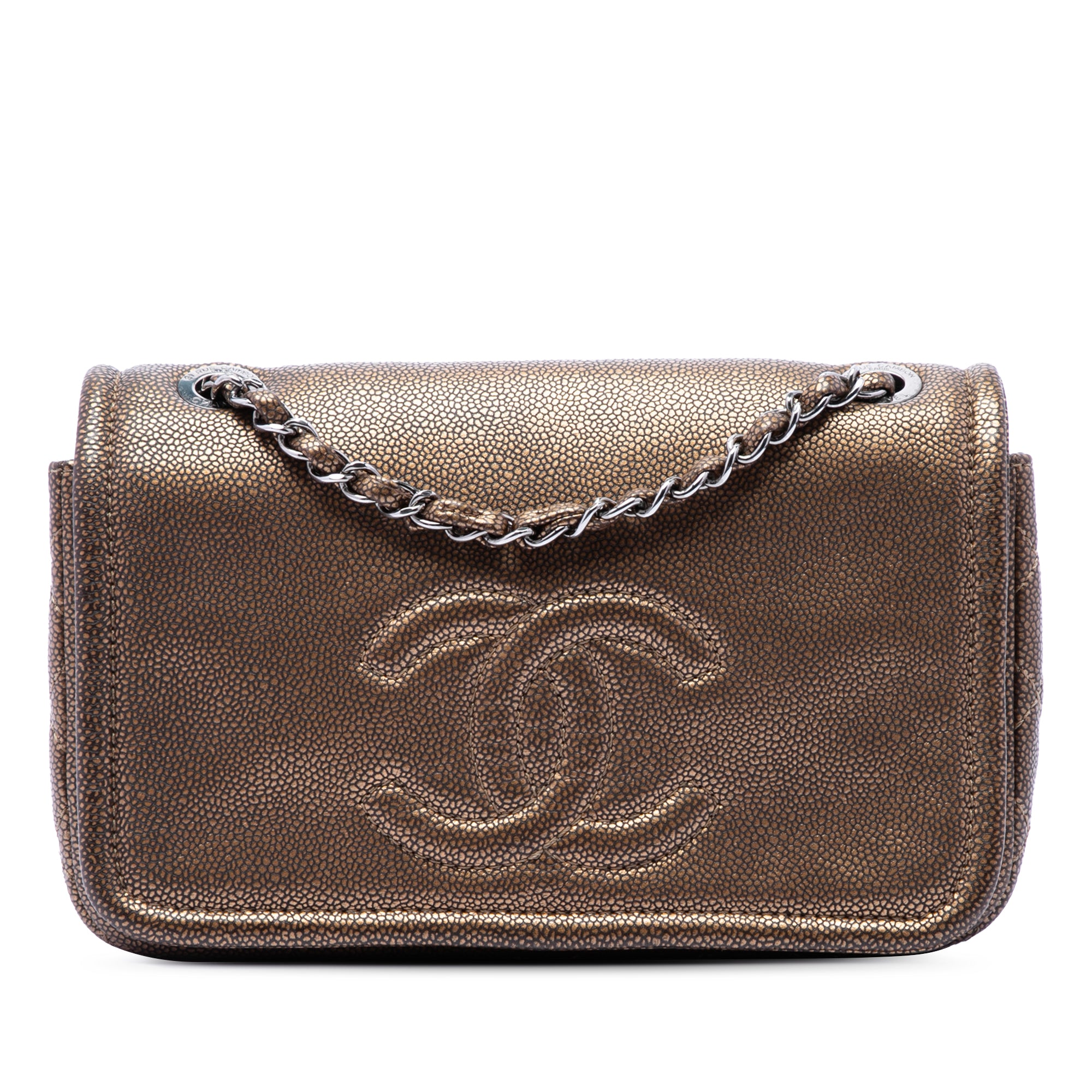 Chanel Small Metallic Caviar CC Timeless Flap - image 1