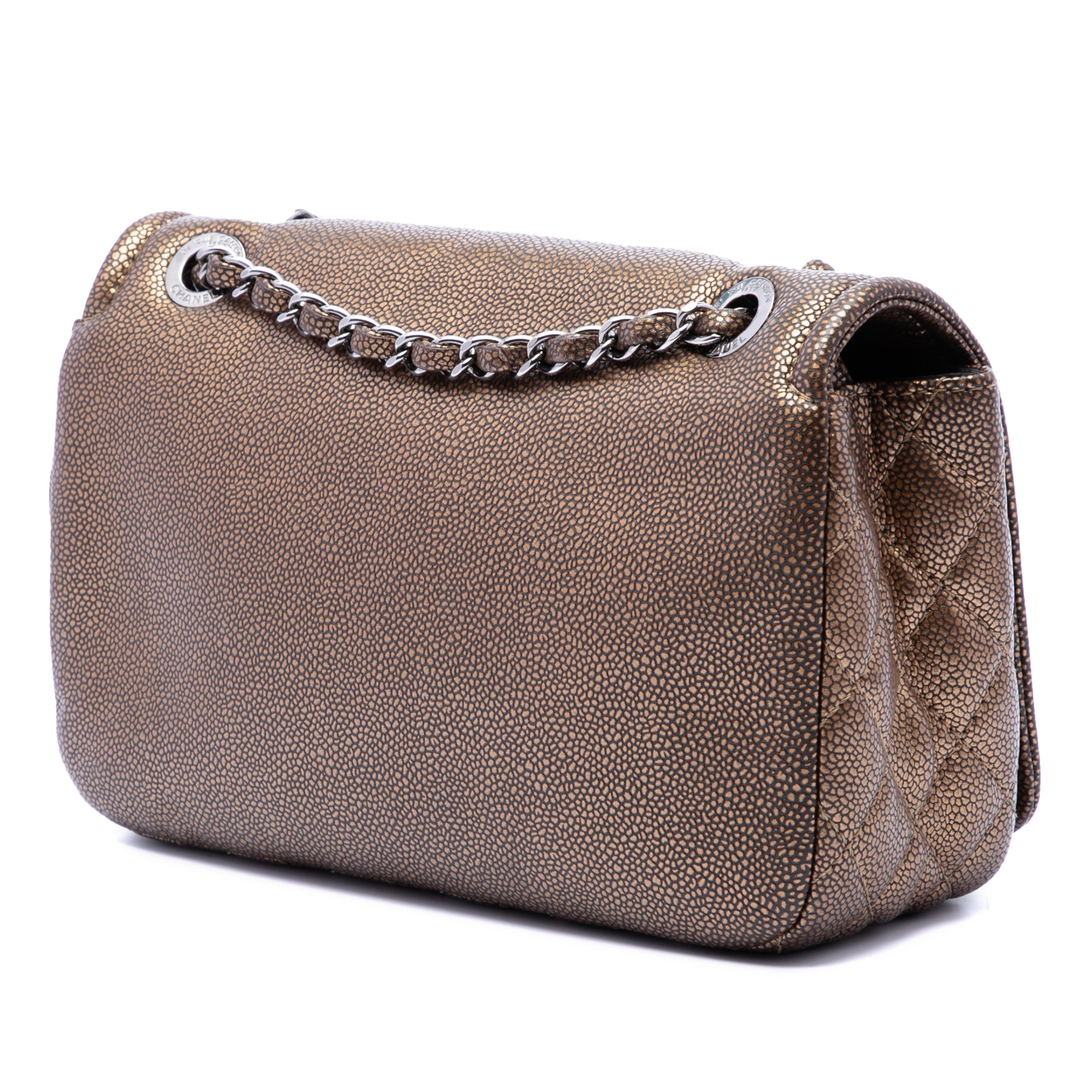 Chanel Small Metallic Caviar CC Timeless Flap - image 2
