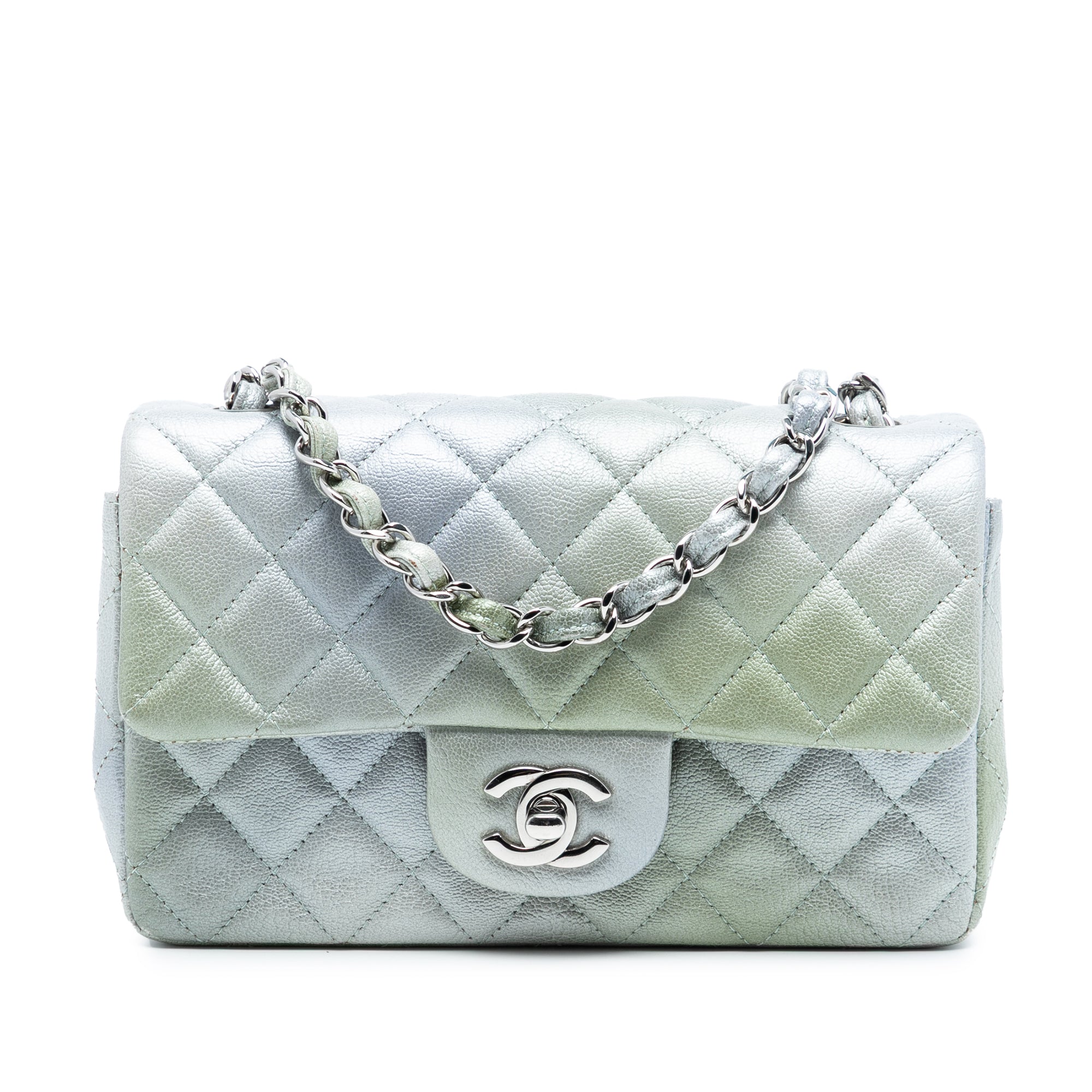 Chanel Mini Rectangular Classic Iridescent Goatskin Ombre Single Flap - image 1