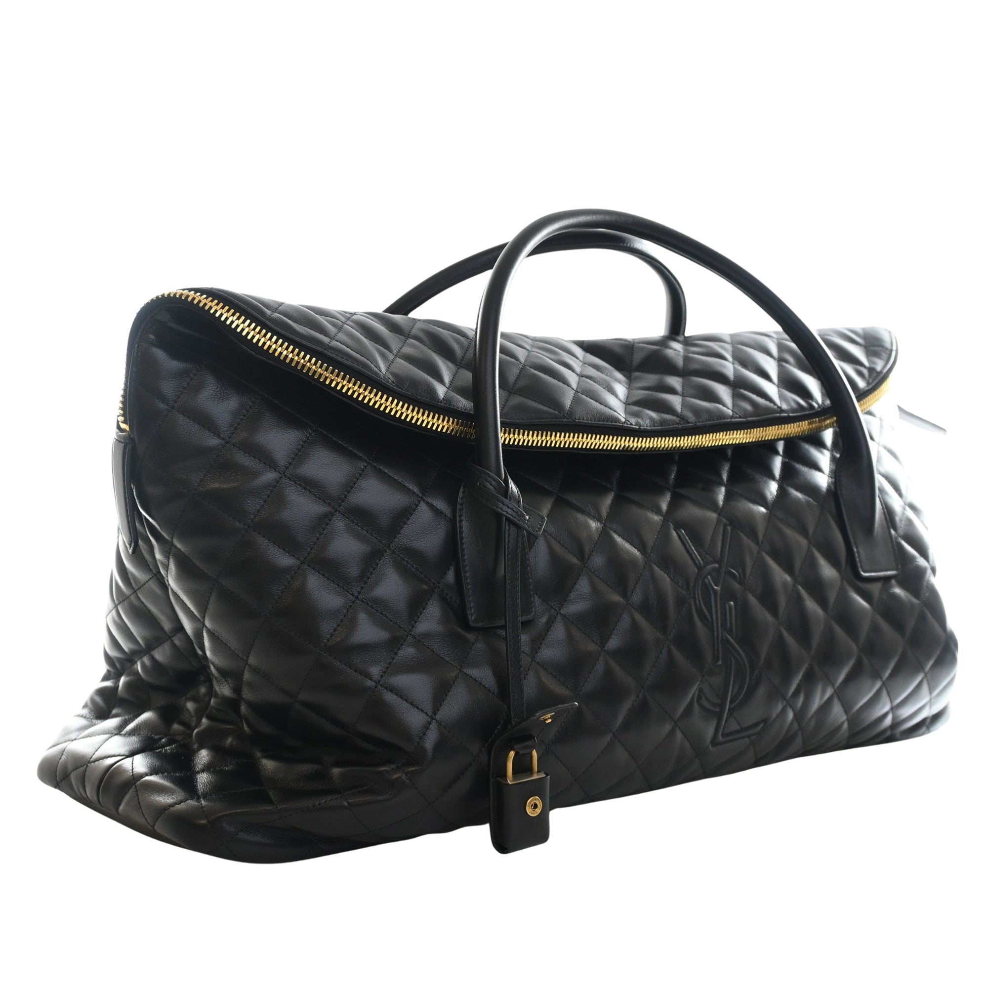 Saint Laurent Quilted Calfskin Monogram ES Giant Travel Bag - image 11