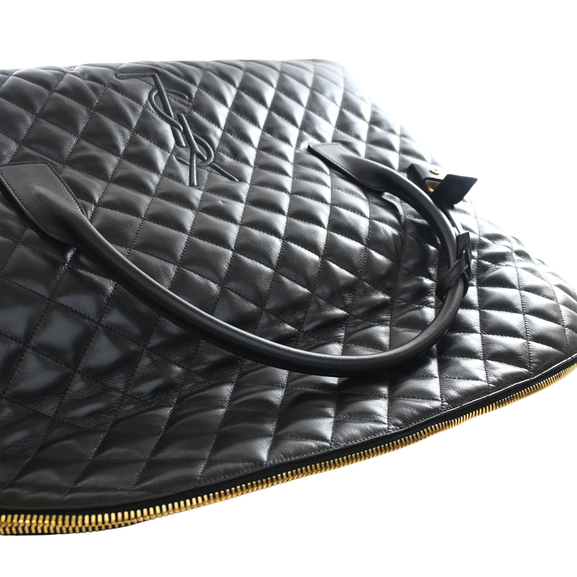 Saint Laurent Quilted Calfskin Monogram ES Giant Travel Bag - image 13