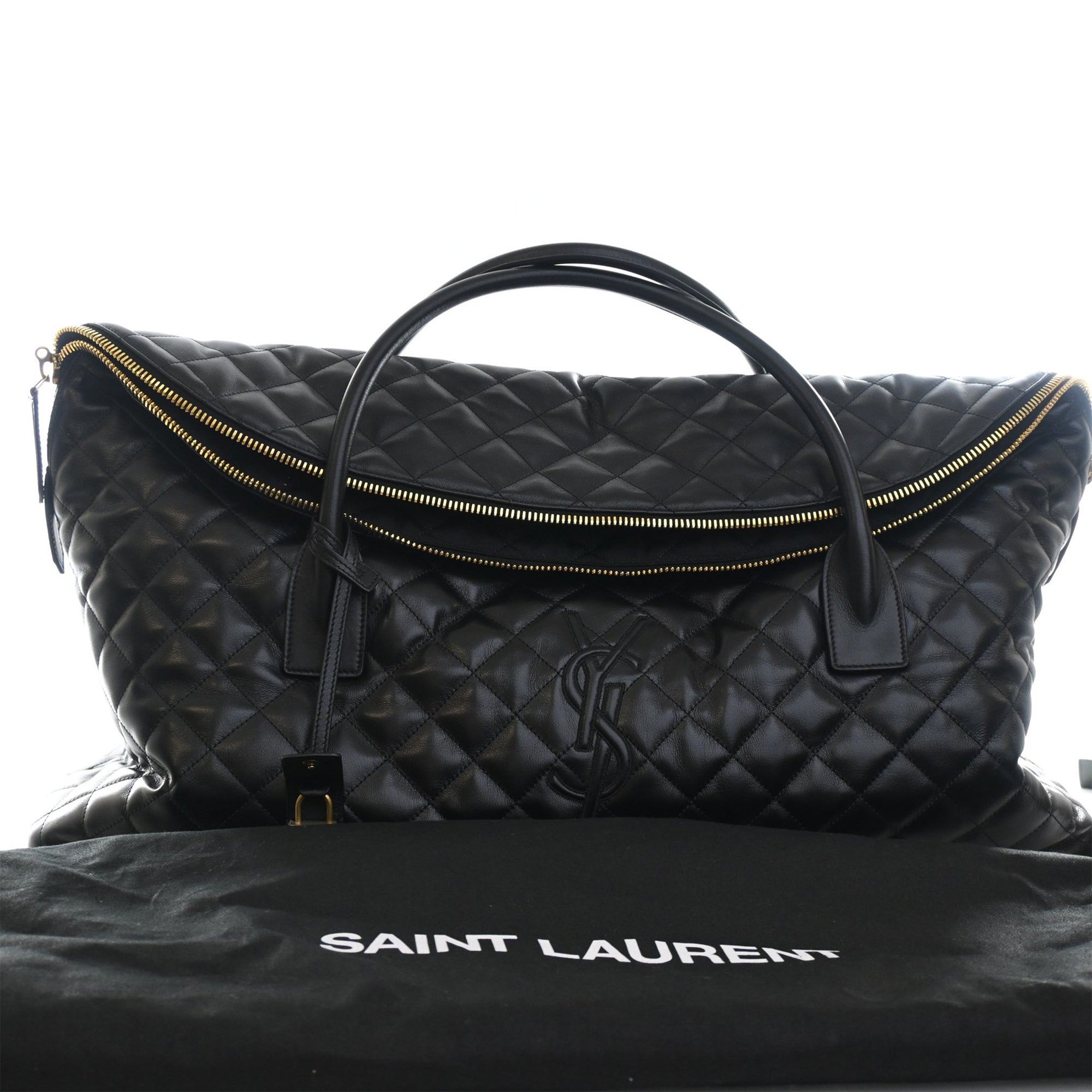 Saint Laurent Quilted Calfskin Monogram ES Giant Travel Bag - image 14