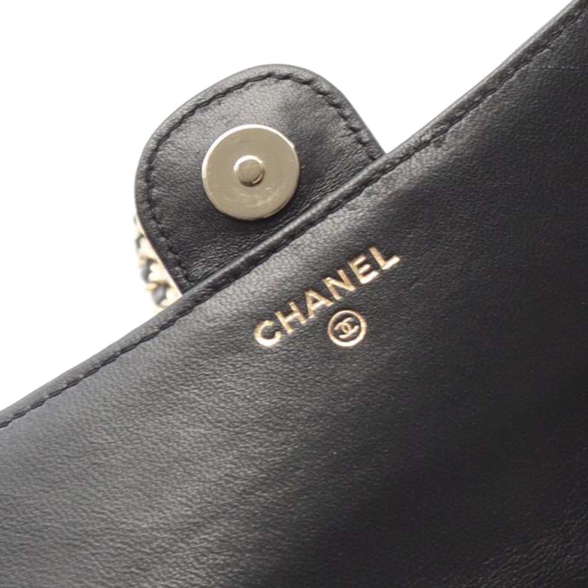 Chanel CC Quilted Lambskin Flap Phone Holder Wallet on Chain - image 9