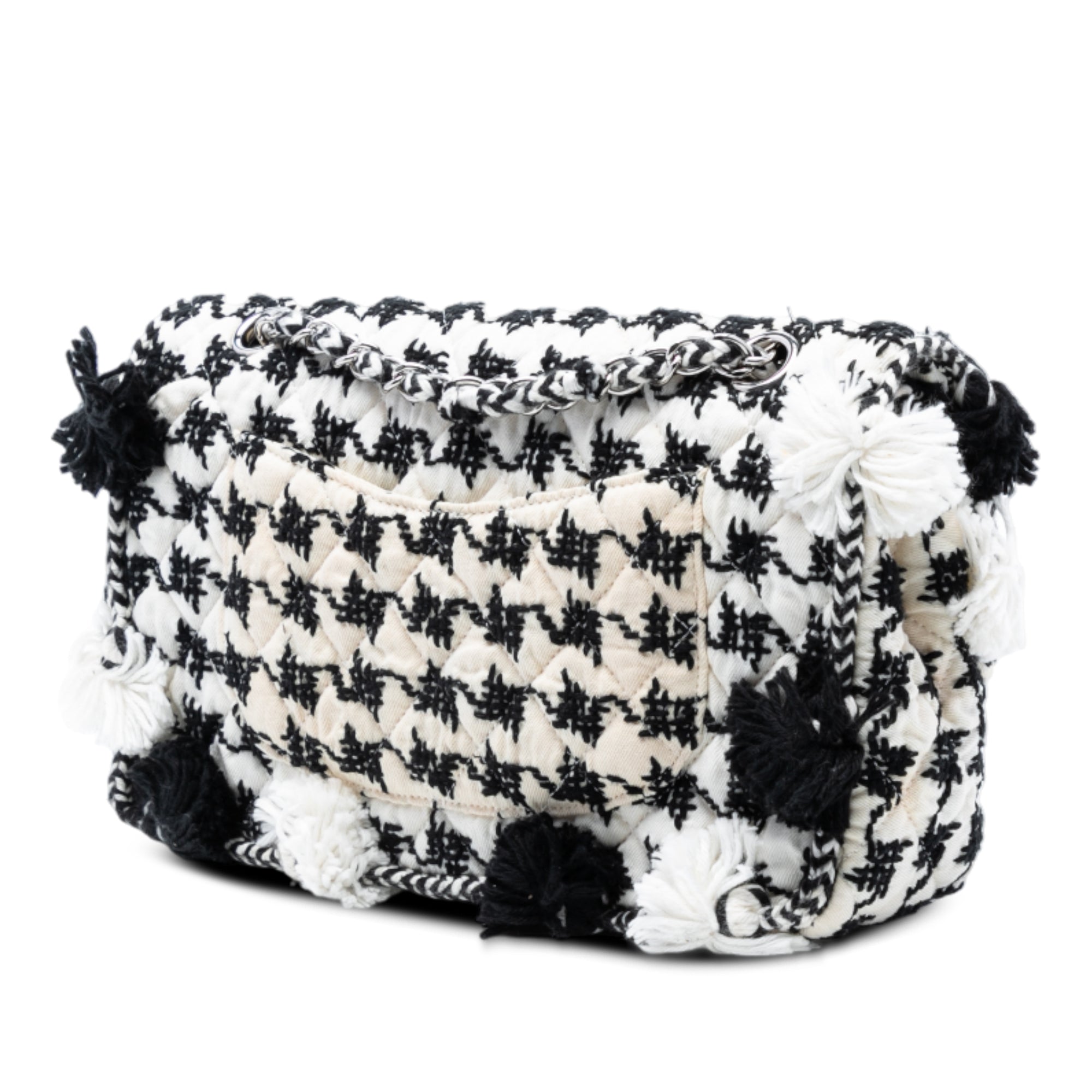 Chanel Limited Edition Medium Classic Embroidered Canvas Fringes Double Flap - image 2