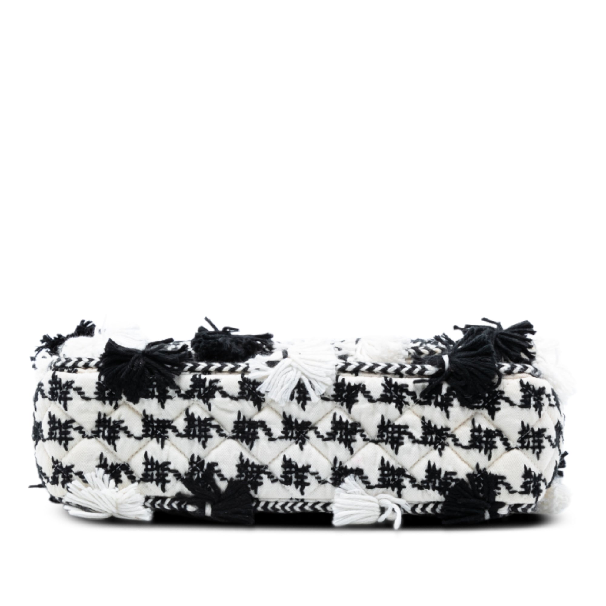 Chanel Limited Edition Medium Classic Embroidered Canvas Fringes Double Flap - image 3