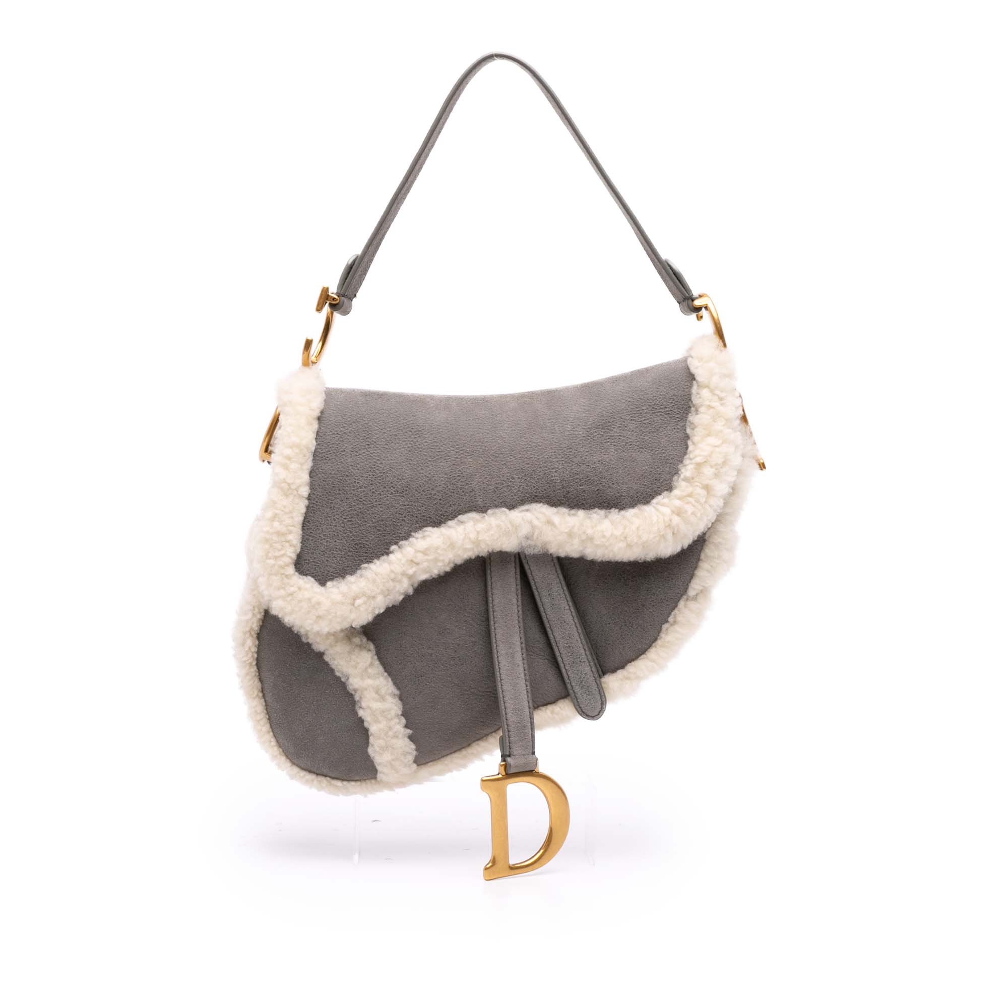 Dior Shearling Suede Saddle Bag - image 1