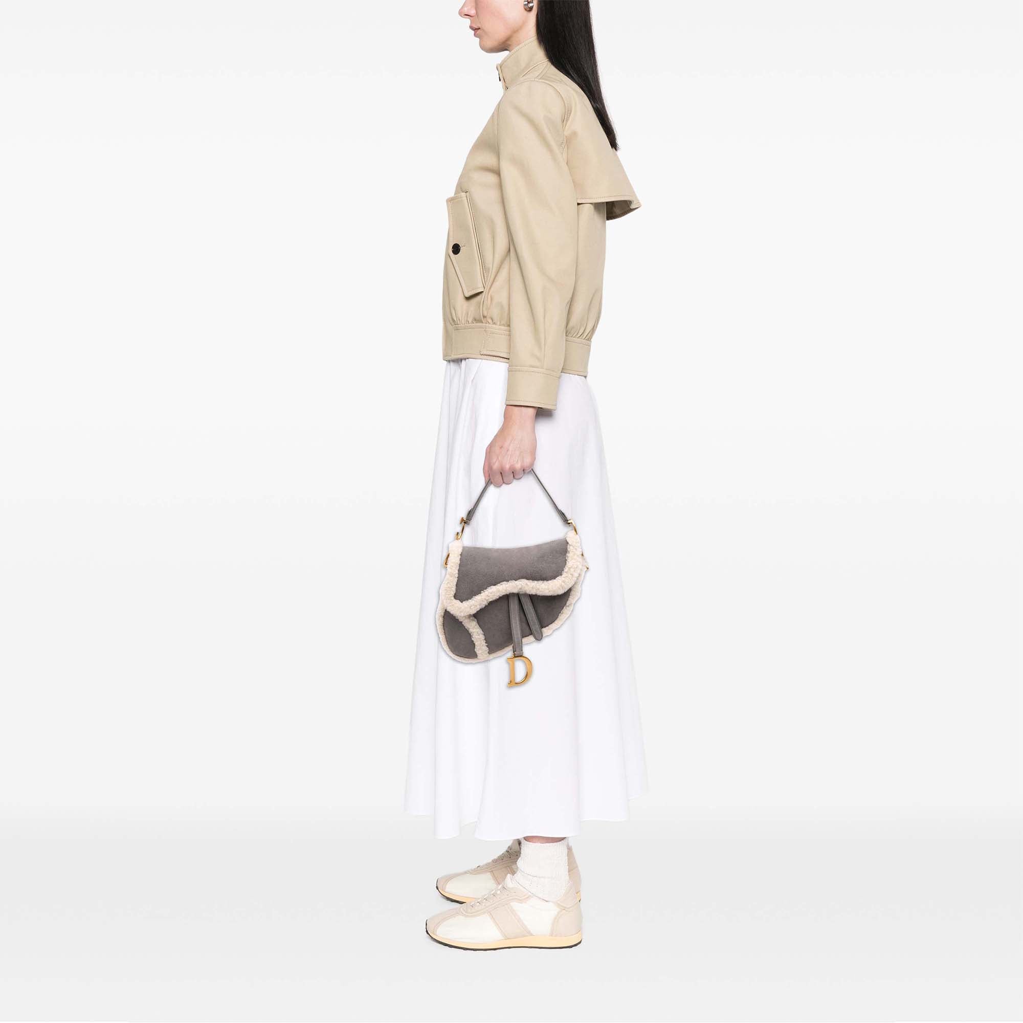 Dior Shearling Suede Saddle Bag - image 13