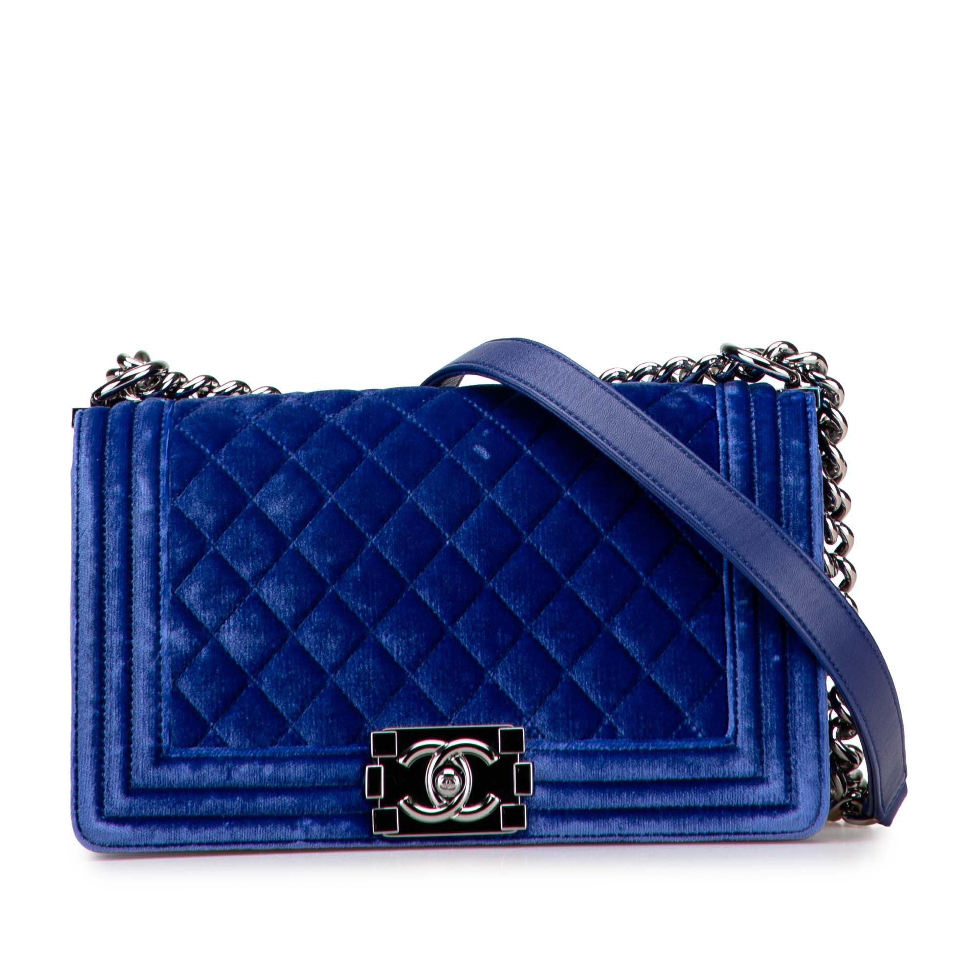 Chanel Old Medium Quilted Velvet Boy Flap - image 1
