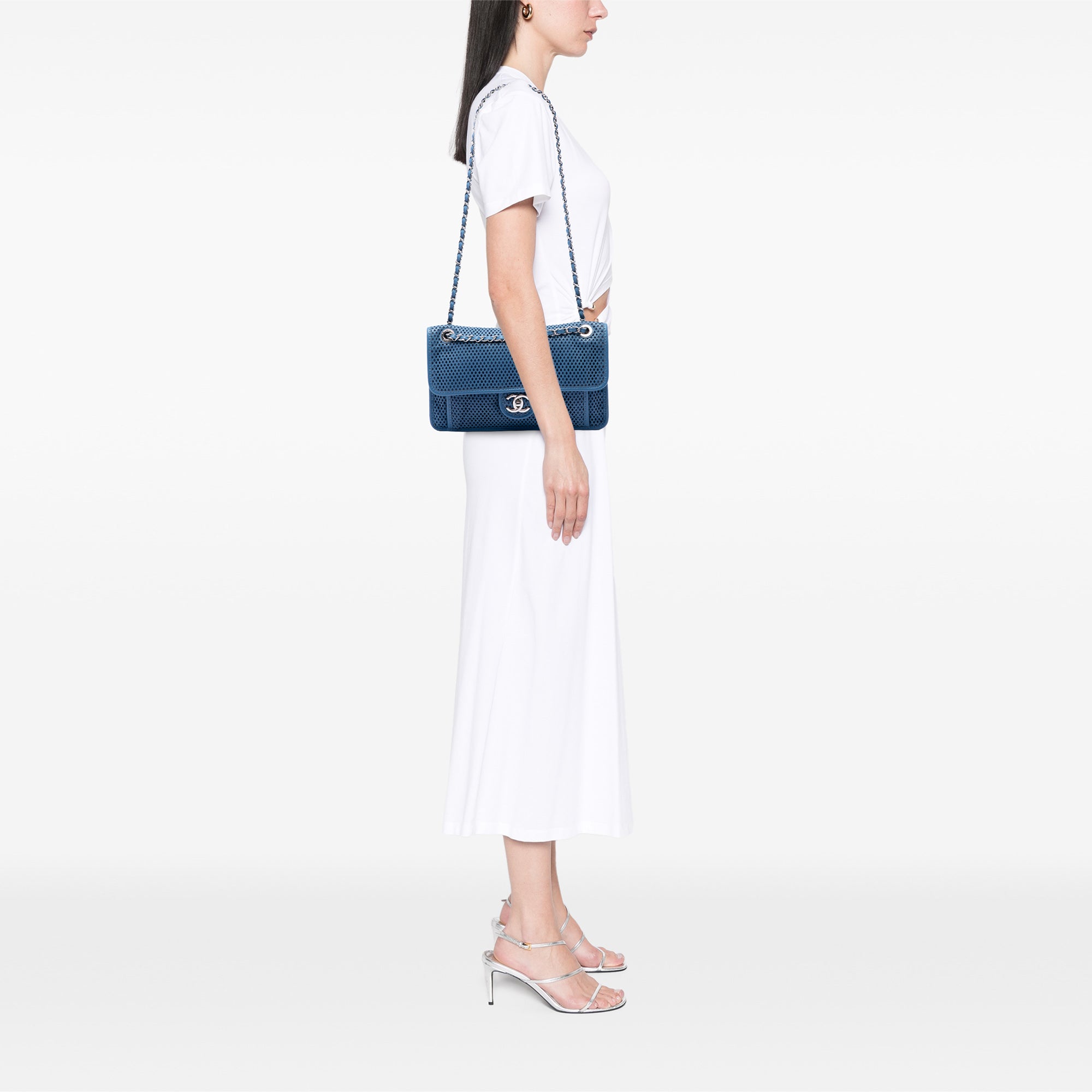 Chanel Medium Perforated Calfskin Up In The Air Flap - image 6