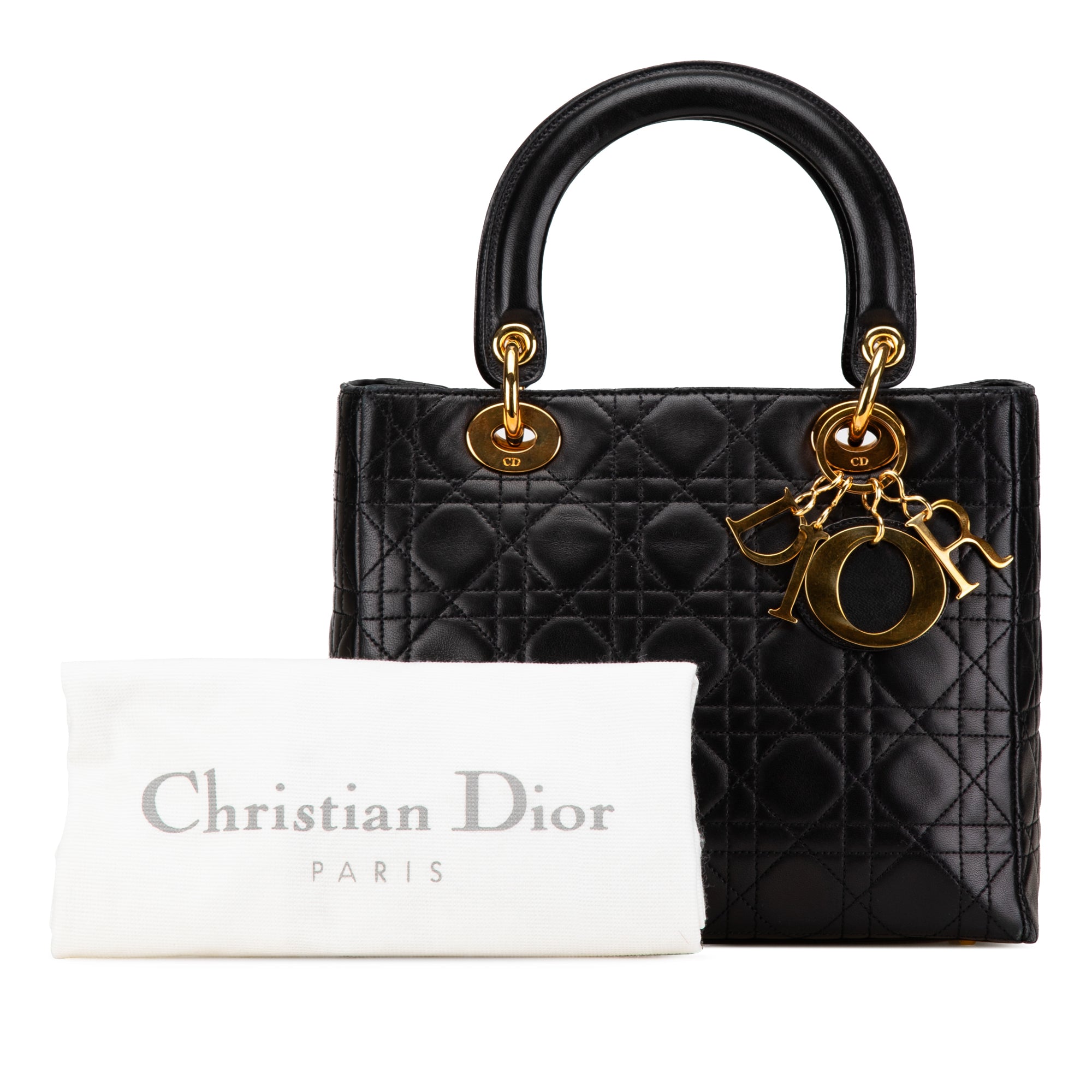 Dior Medium Lambskin Cannage Lady Dior - image 14