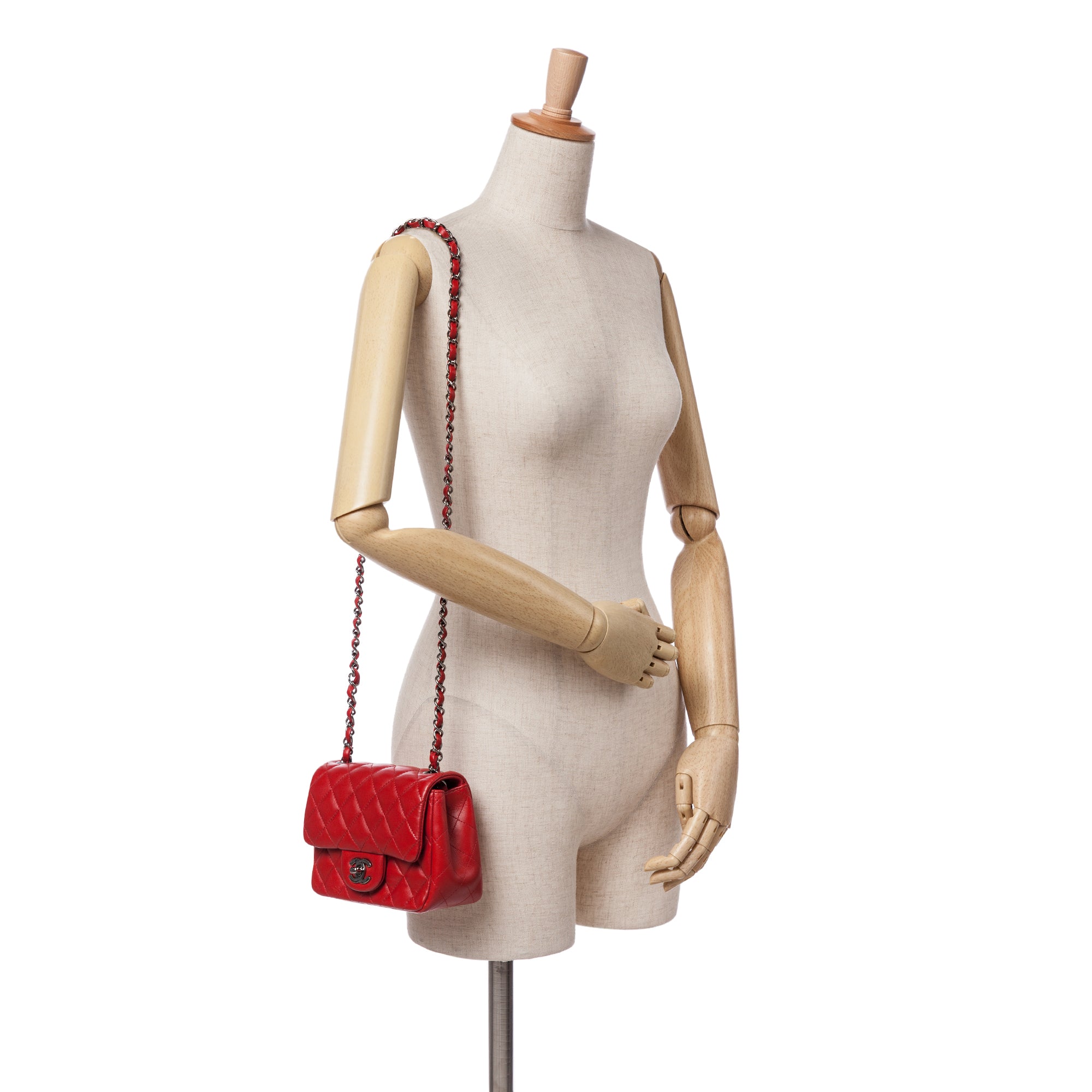 Chanel Mini Square Classic Lambskin Single Flap - image 9