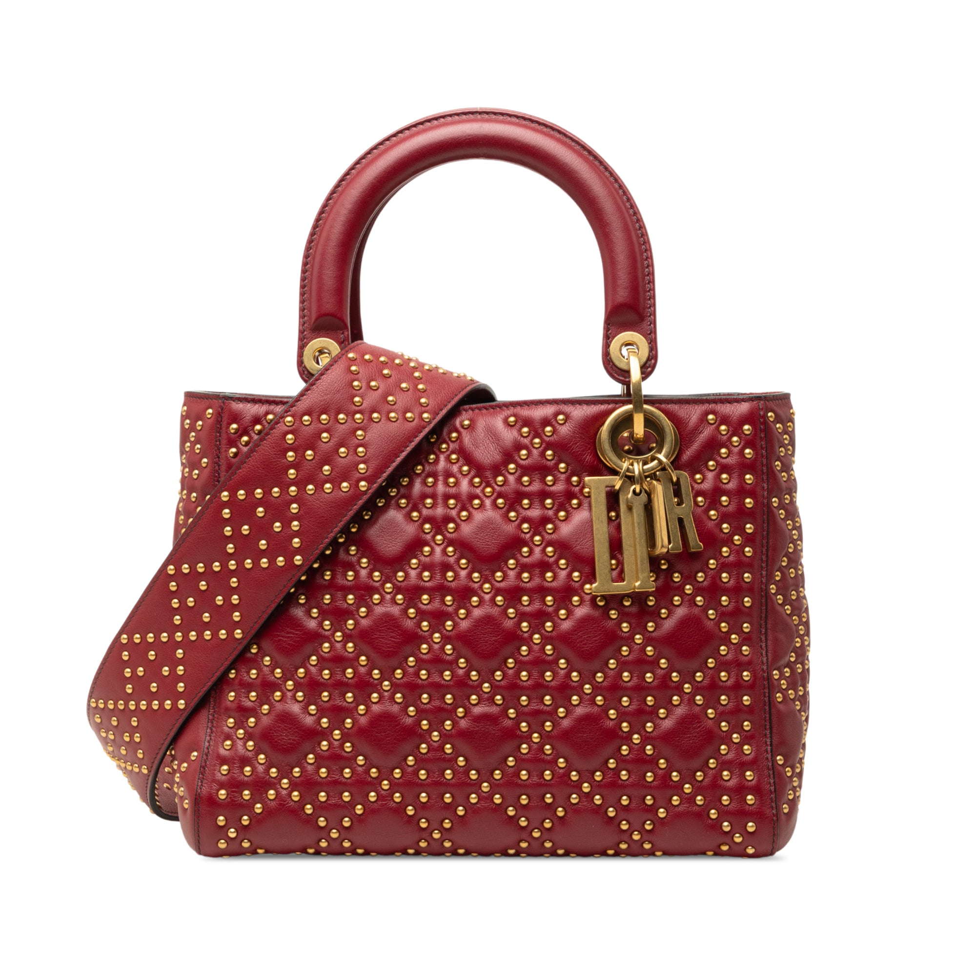 Dior Medium Lambskin Cannage Studded Supple Lady Dior - image 1