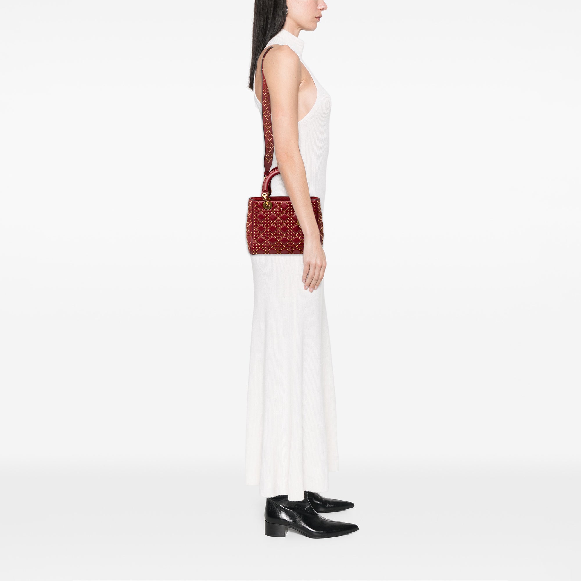 Dior Medium Lambskin Cannage Studded Supple Lady Dior - image 6