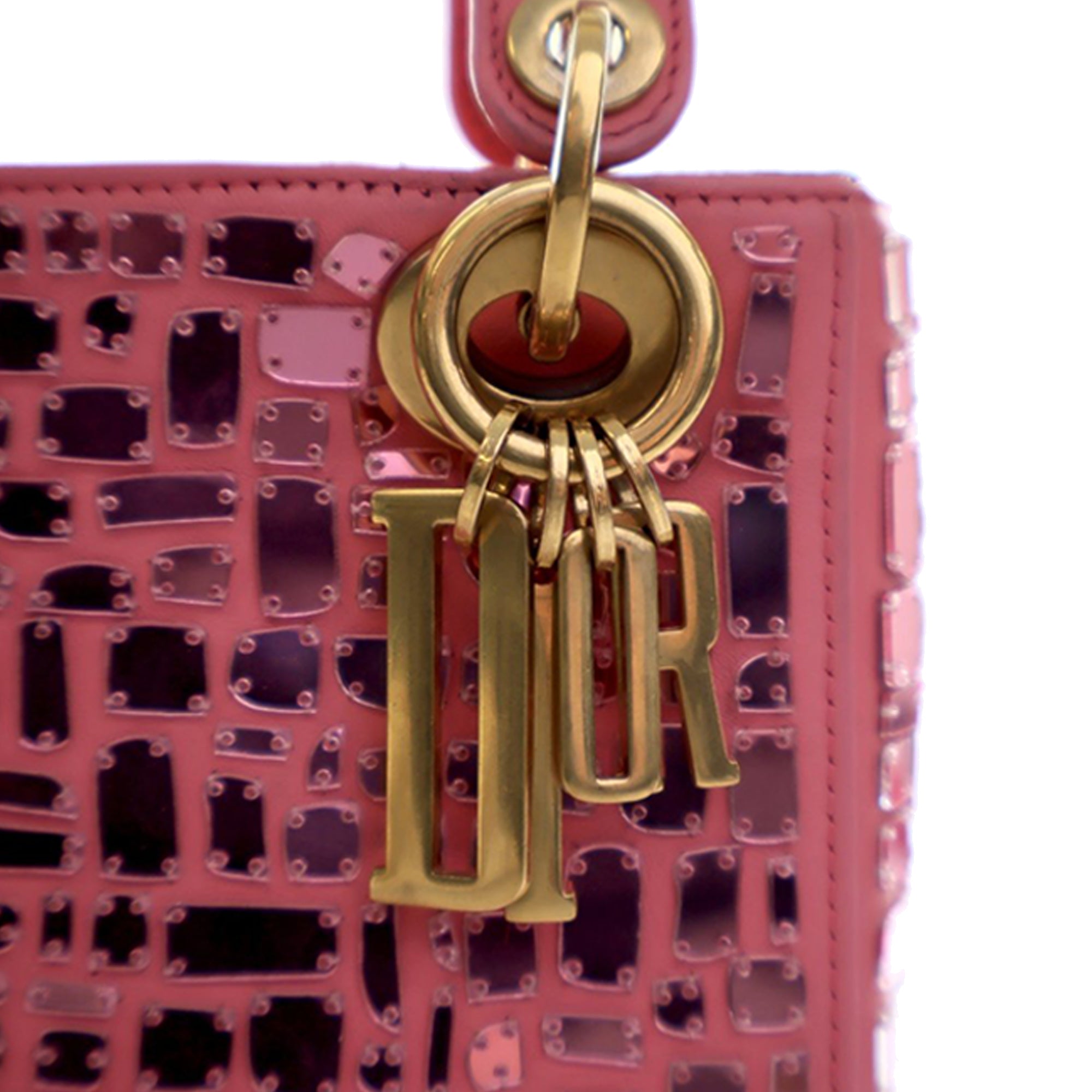 Dior Mini Smooth Calfskin Embroidered Mosaic of Mirrors Lady Dior - image 9