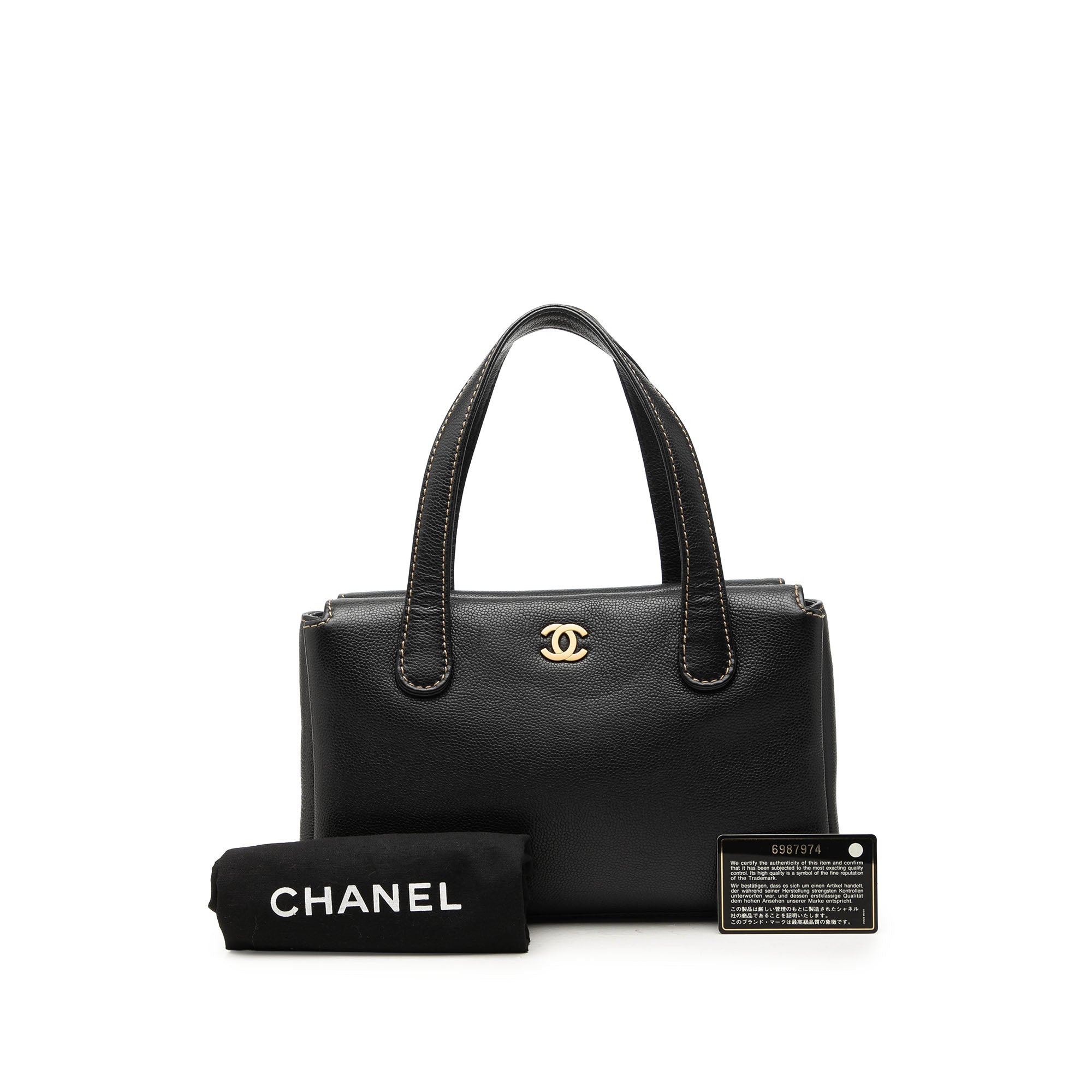 Chanel CC Caviar Handbag - image 7