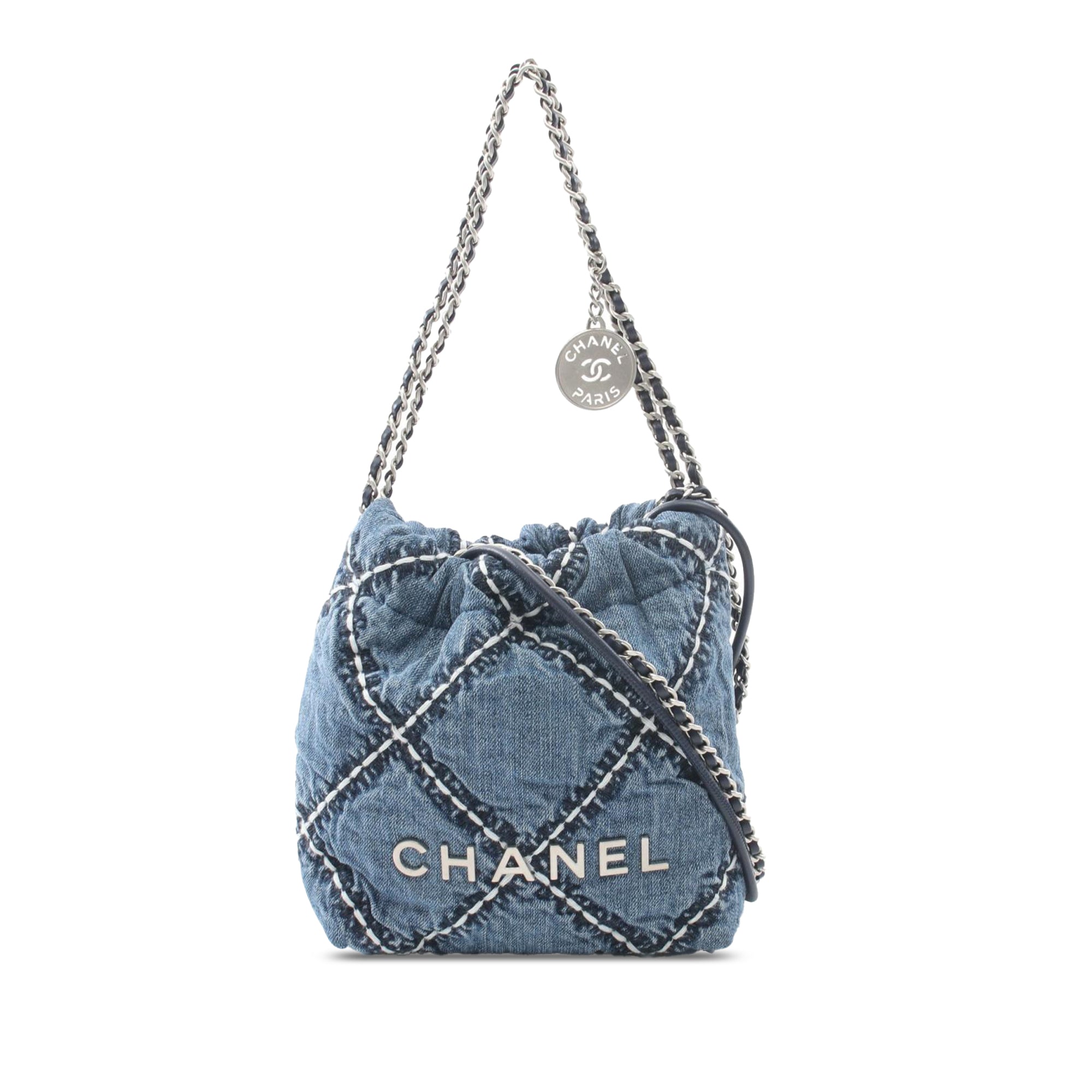 Chanel Mini Denim Stitched 22 Handbag - image 1