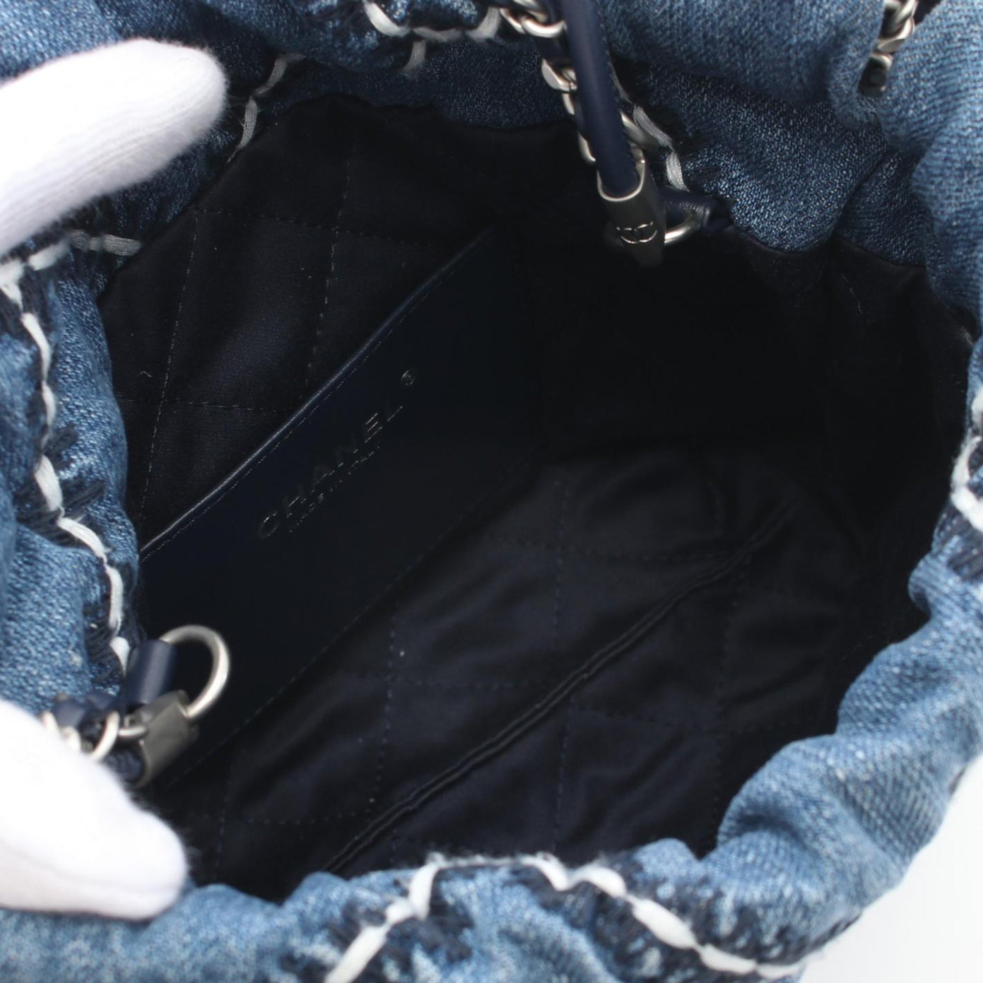 Chanel Mini Denim Stitched 22 Handbag - image 3