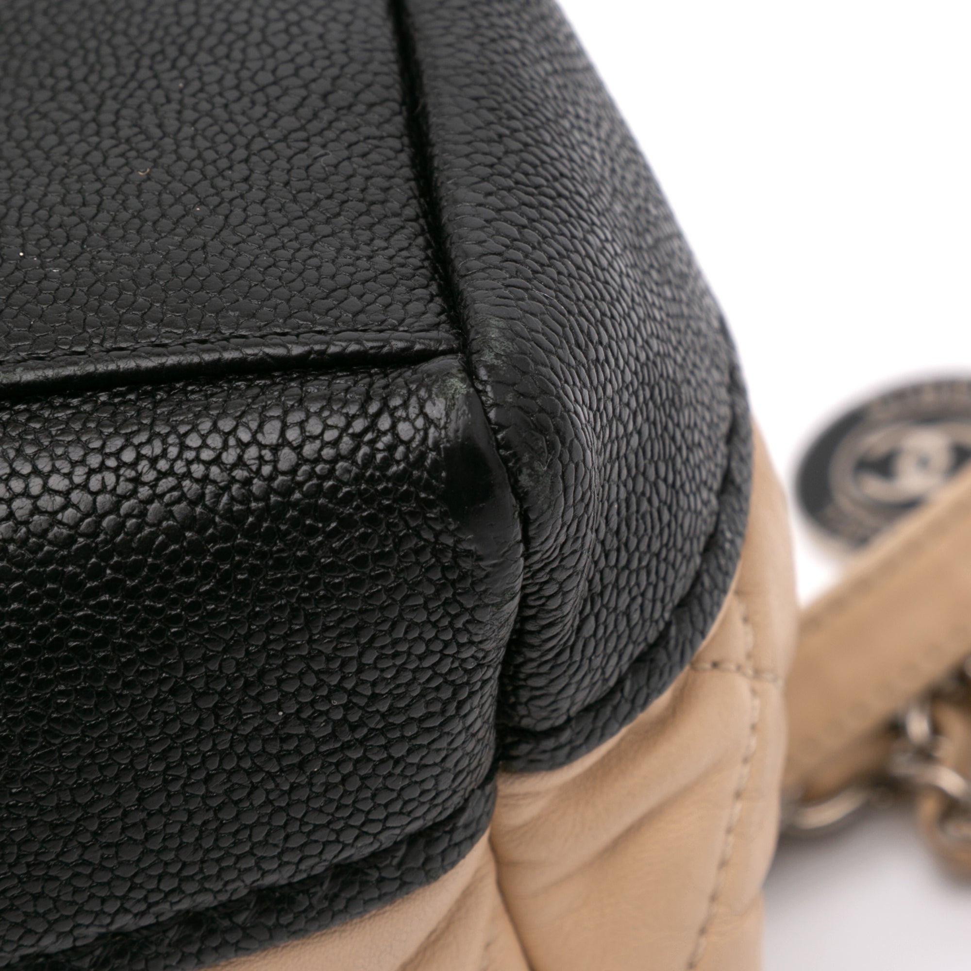 Chanel CC Bicolor Quilted Calfskin and Caviar Single Flap - image 10