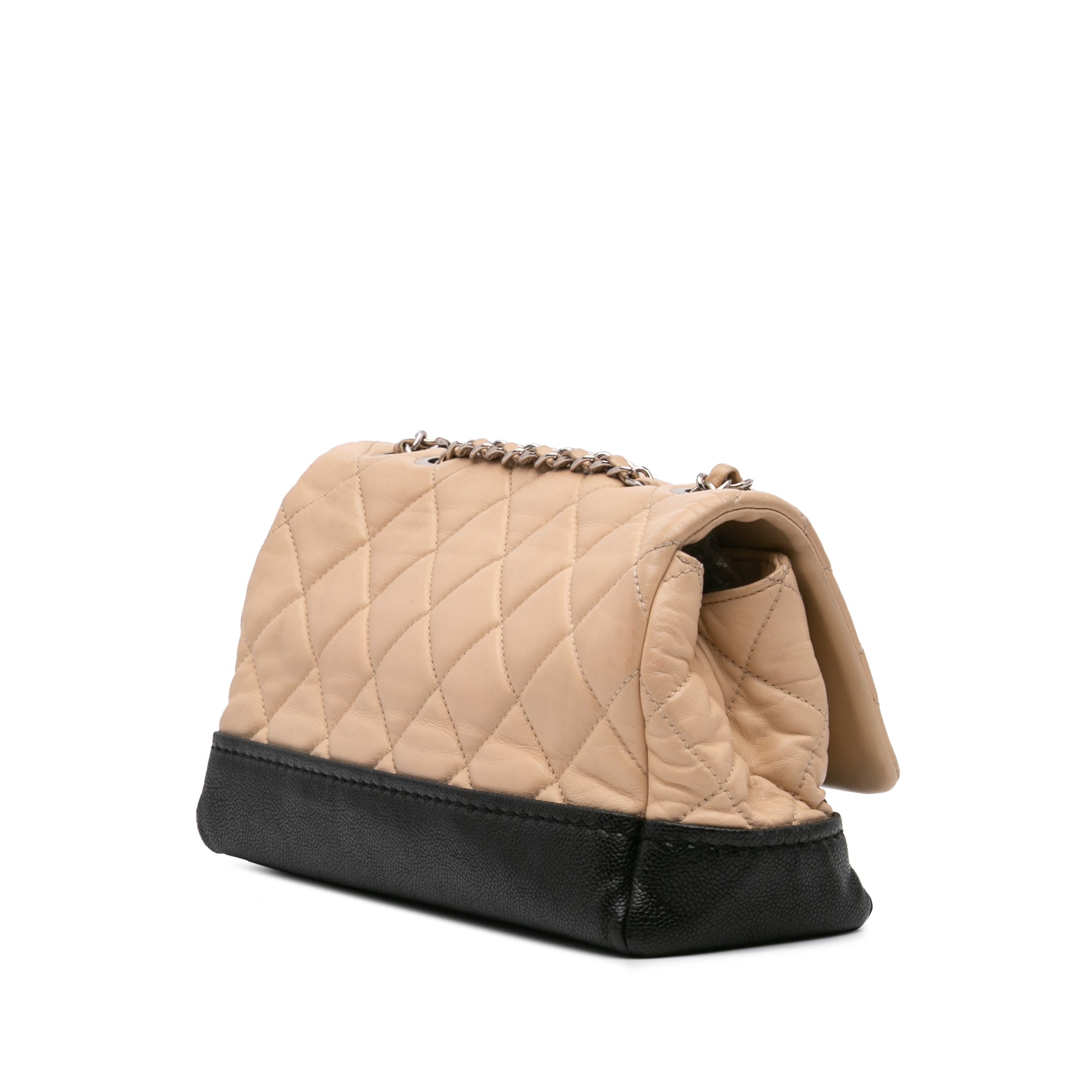 Chanel CC Bicolor Quilted Calfskin and Caviar Single Flap - image 2