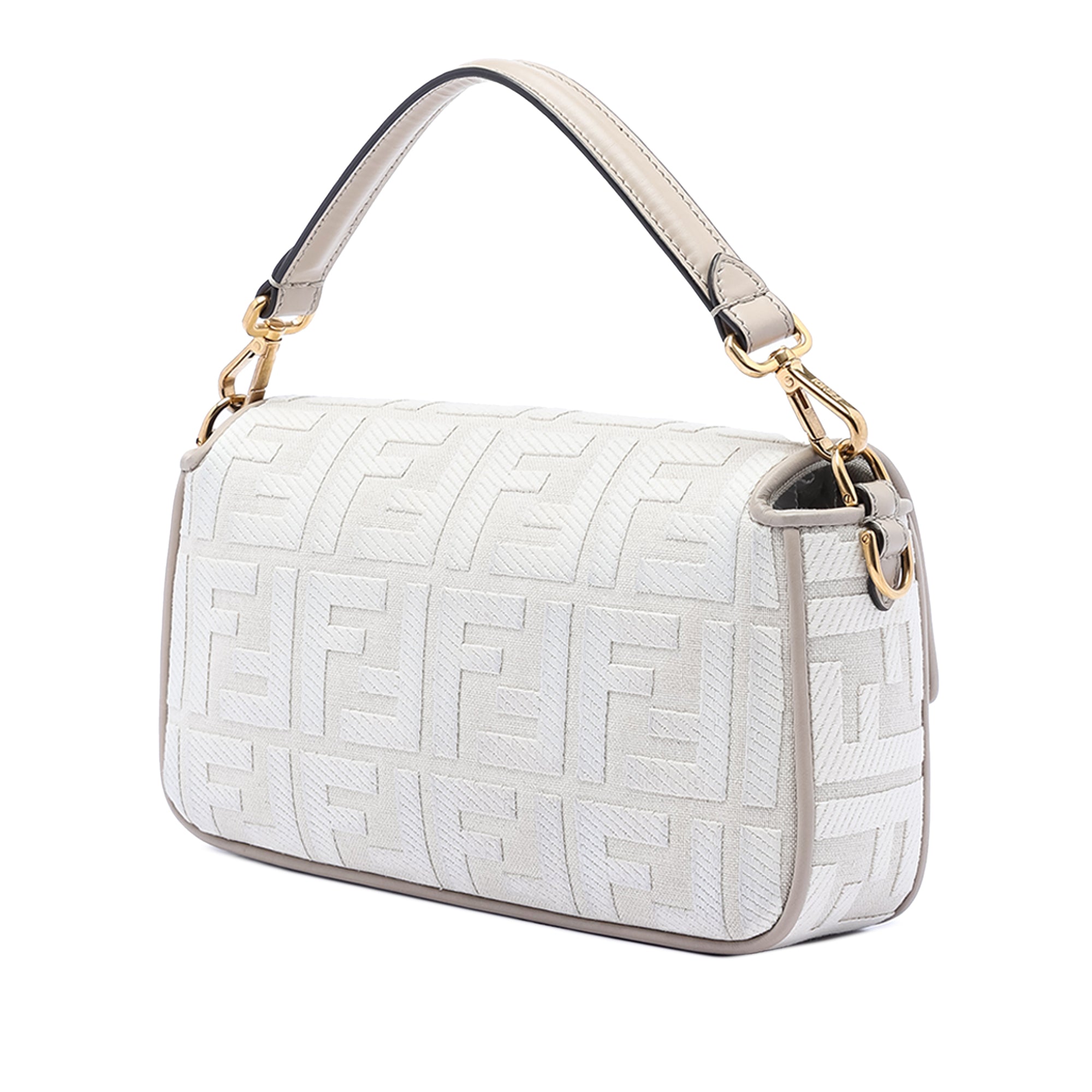 Fendi Zucca Embroidered Canvas Baguette Satchel - image 2