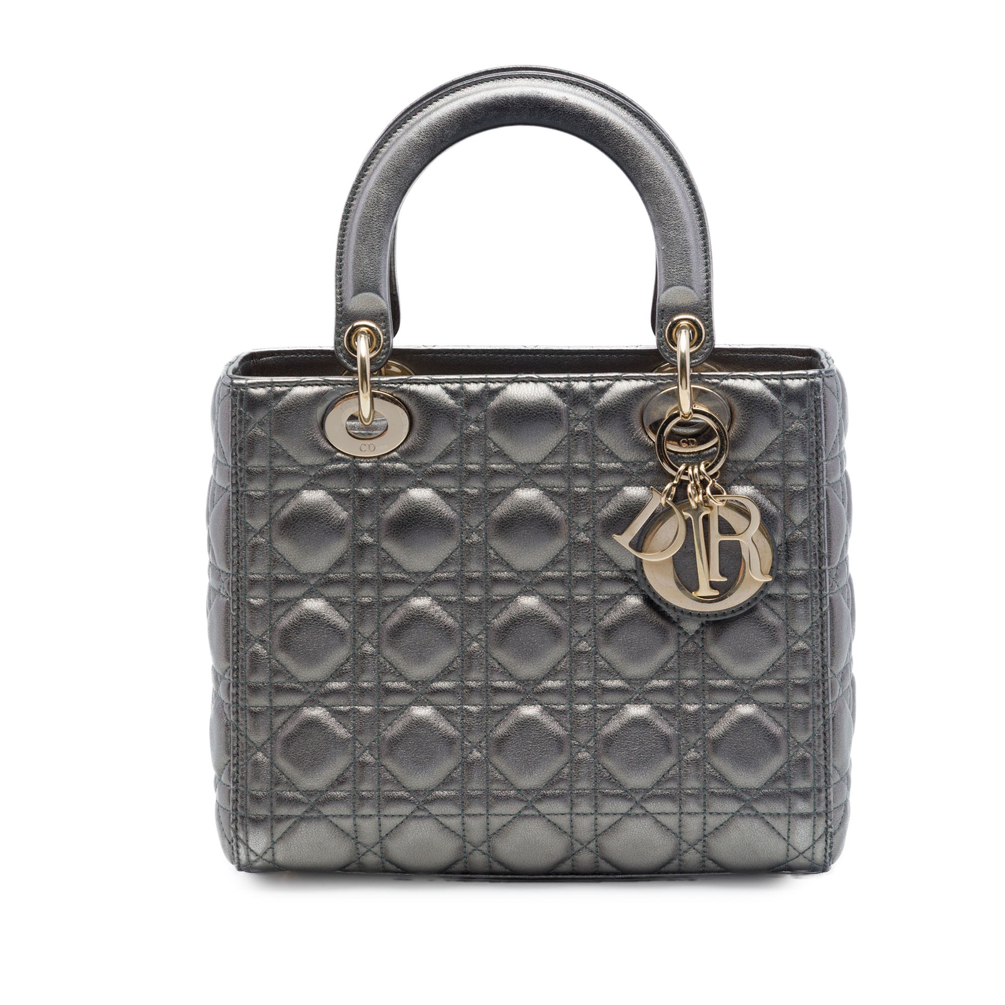 Dior Medium Metallic Lambskin Cannage Lady Dior - image 1