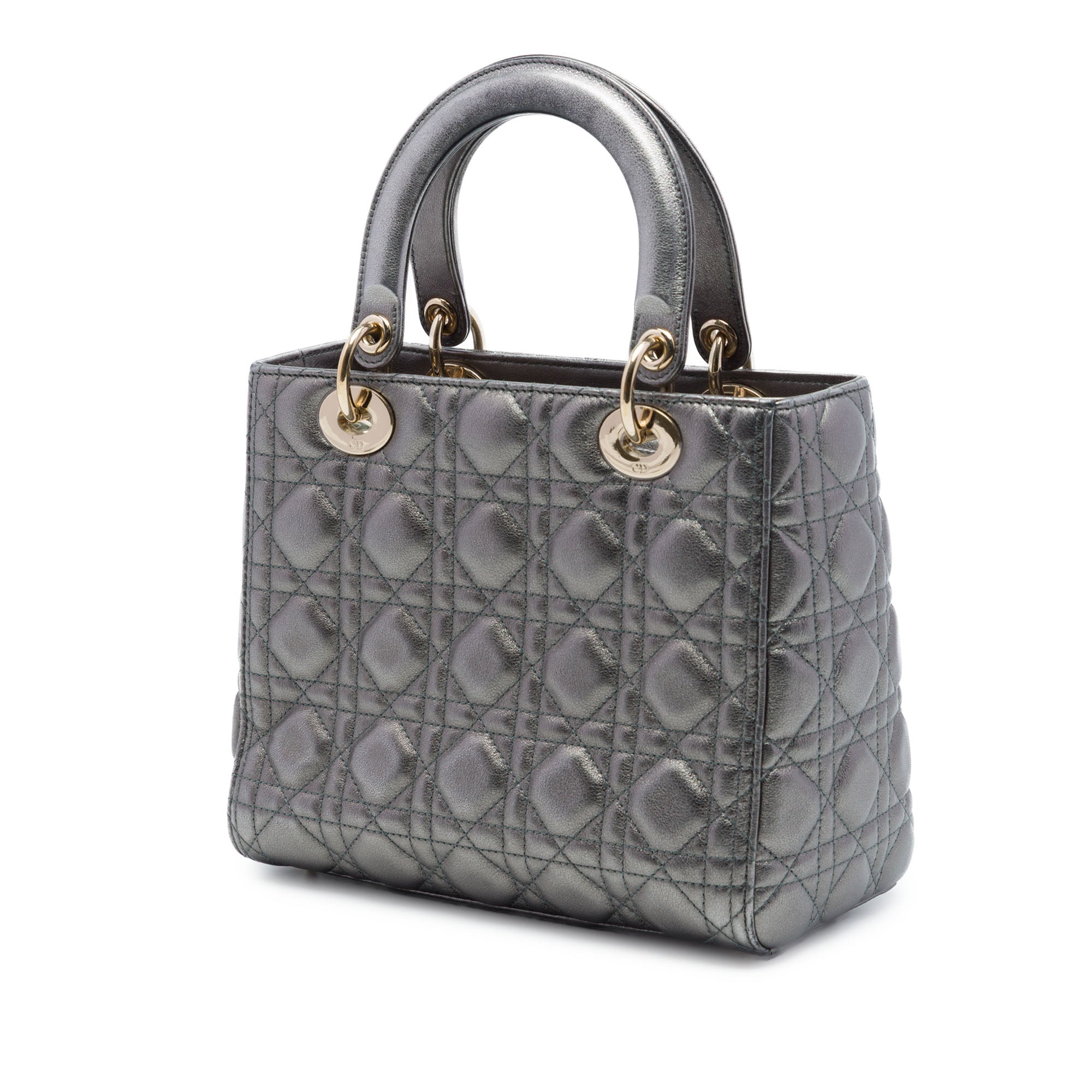 Dior Medium Metallic Lambskin Cannage Lady Dior - image 2